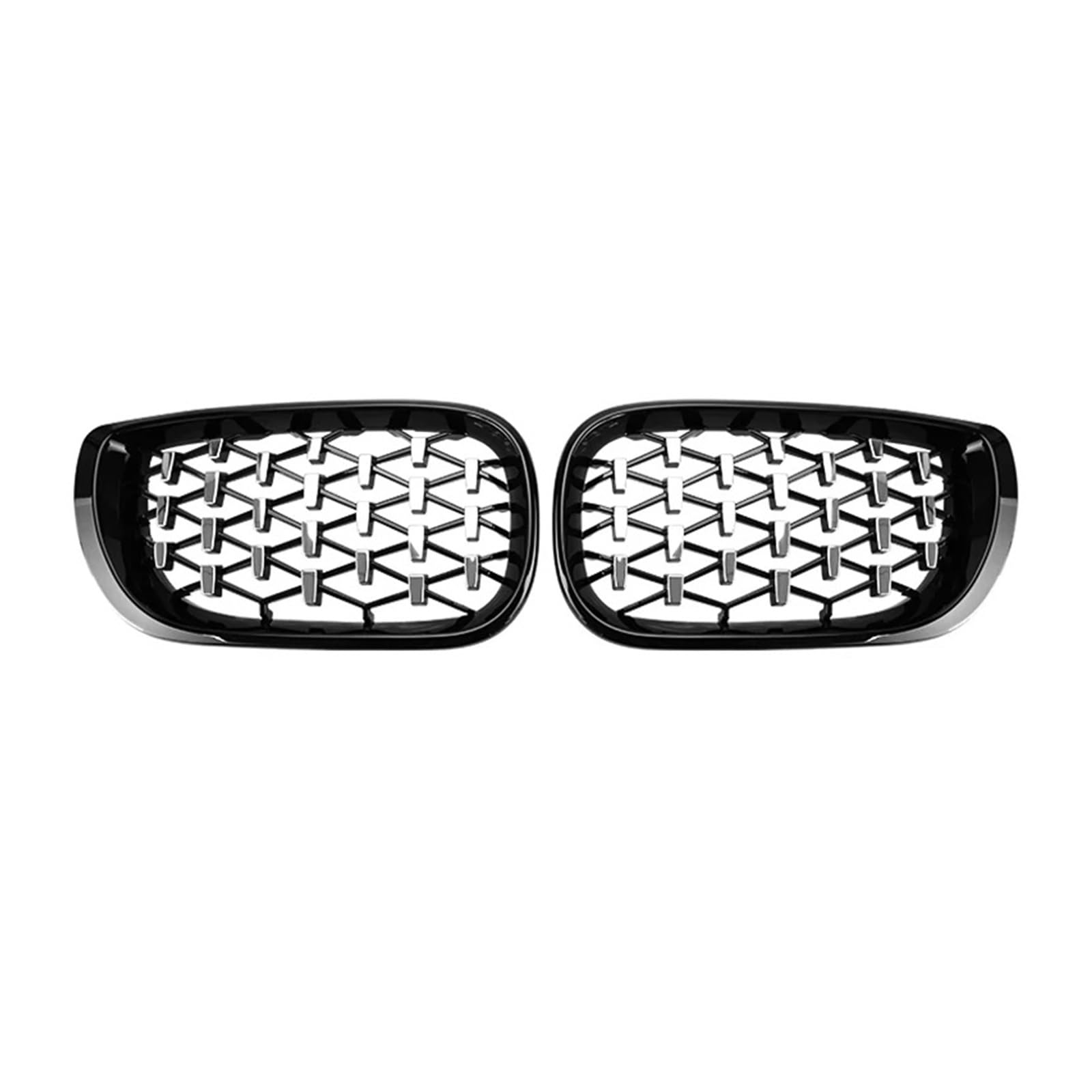 Frontgrill Für 3er E46 318i 320i 325i 4 Türer 2002-2005 Auto Front Nierengrill Diamantgrill Renngrill Auto ABS Styling Gitter Front Kühlergrille(Black and Silver) von SAIBOL