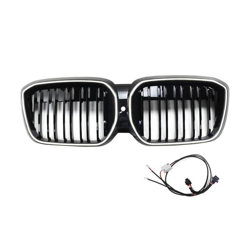 Frontgrill Für 5 Series G20 G30 G32 G05 G06 G01 G02 G08 X3M F95 F96 F30 F10 I3 Ix3 Ix4 Mit LED-Leuchten Auto Frontstoßstangengrill Front Kühlergrille(22-24 IX3 IX4) von SAIBOL