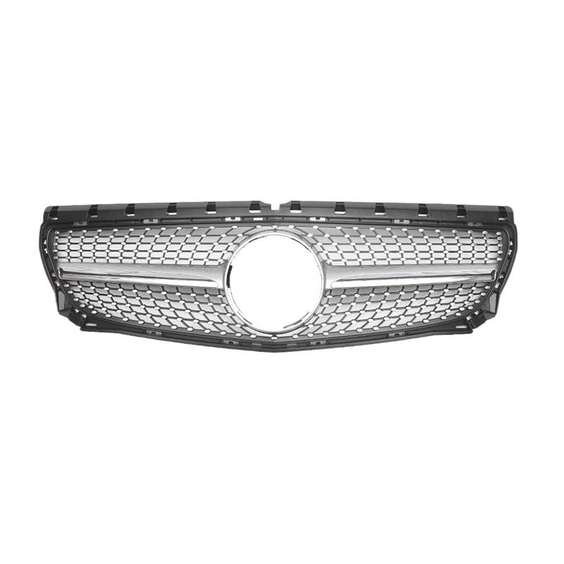 Frontgrill Für Benz B-Klasse B180 B200 B220 B250 W246 2012 2013 2014 Kühlergrill Im Chrom-Silber-Diamanten-Stil, Schwarz Glänzender GTR-Frontstoßstangengrill Front Kühlergrille(Diamonds-Silver) von SAIBOL