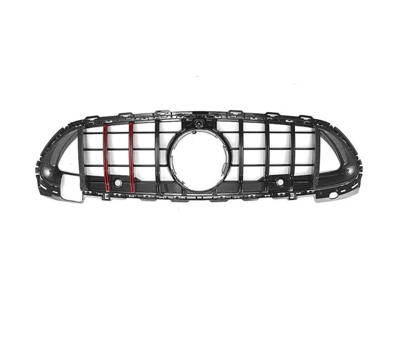 Frontgrill Für Benz C-Klasse W206 C180 C200 C300 2022-2024 Front Glänzend Schwarz AMG Stil Racing Grille Diamanten Stil Stoßstange Grille Front Kühlergrille(BRS-Black Red) von SAIBOL