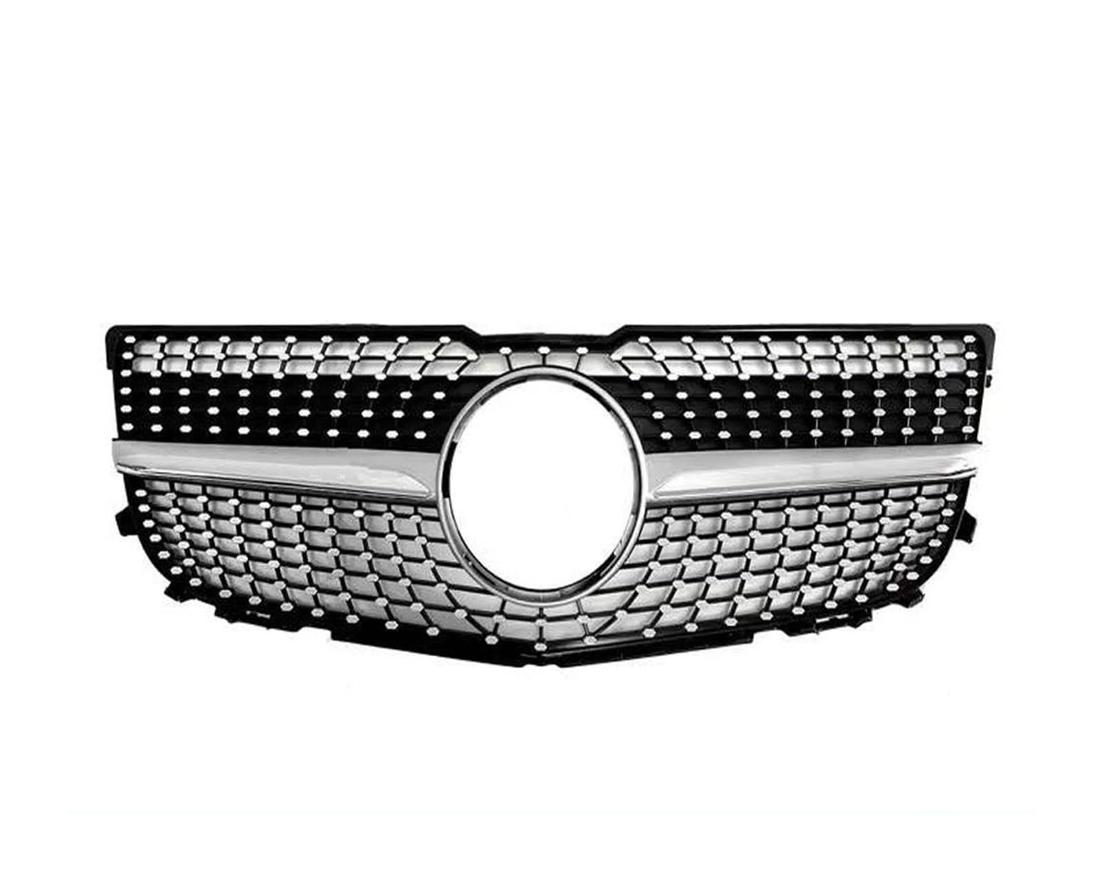 Frontgrill Für Benz GLK X204 2008-2012 2013 2014 2015 Front Hood Einlass Grille Racing Stoßstange Grill Mitte Mesh Facelift Front Kühlergrille(08-12 Diamond Silver) von SAIBOL