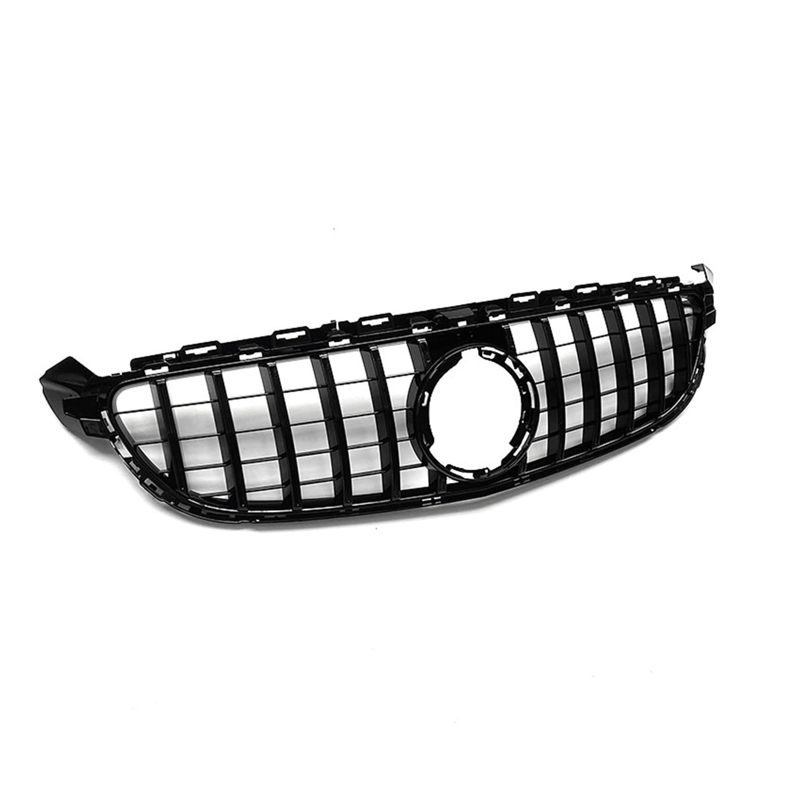 Frontgrill Für Benz W205 C63 C63S AMG 2019 2020 2021 Auto Front Stoßstange Grille Facelift Oberen Racing Grill ABS Glanz Schwarz Front Kühlergrille(Schwarz) von SAIBOL