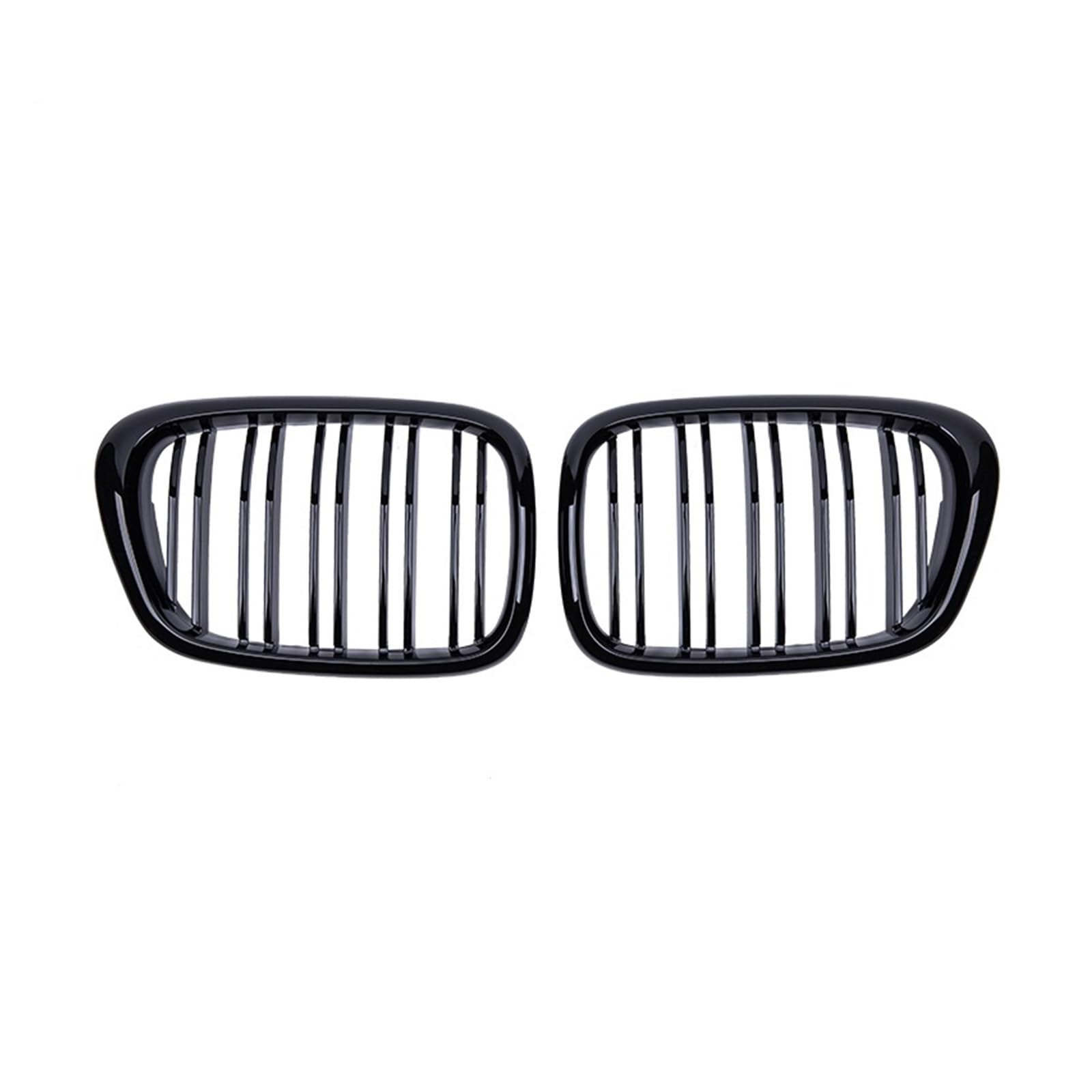 Frontgrill Für E39 5 Series 525 528 1999 2000 2001 2002 2003 Auto Front Hood Grill Nierengitter Racing Grill Glanz Schwarz Grille Zubehör Dual Line Front Kühlergrille(Gloss Black) von SAIBOL