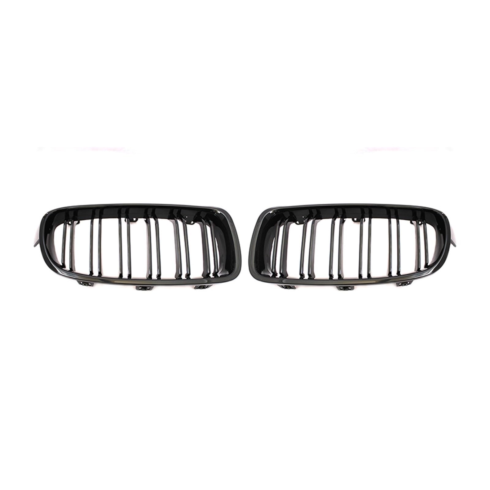 Frontgrill Für F30 F31 F35 2012-2017 2018 320i 325i 328i ABS Auto Styling Front Niere Kühlergrill Dual Lamellen Grille Auto Zubehör Front Kühlergrille(Double Line Black) von SAIBOL