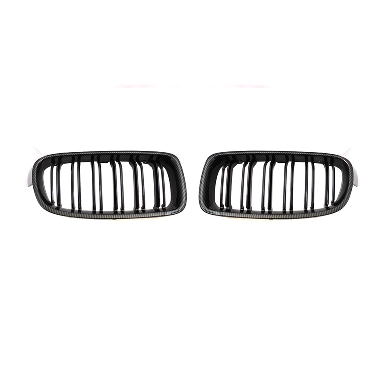 Frontgrill Für F30 F31 F35 2012-2017 2018 320i 325i 328i ABS Auto Styling Front Niere Kühlergrill Dual Lamellen Grille Auto Zubehör Front Kühlergrille(Double Line Carbon) von SAIBOL