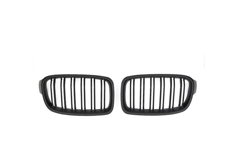 Frontgrill Für F30 F31 F35 320i 325i 328i 2012 2013 2014-2019 ABS Auto Styling Front Niere Kühlergrill Dual Lamellen Grille Auto Zubehör Front Kühlergrille(Matt-schwarz) von SAIBOL