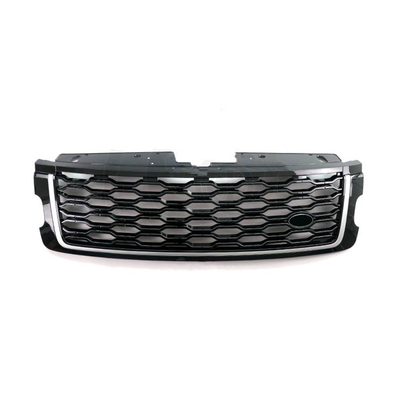 Frontgrill Für Land Für Rover Für Range Für Rover Für Vogue 2018-2022 Auto-Renngrills Frontstoßstangengrill Kühlergrill Mesh-Gitter Autozubehör Front Kühlergrille(Black Black Silver) von SAIBOL