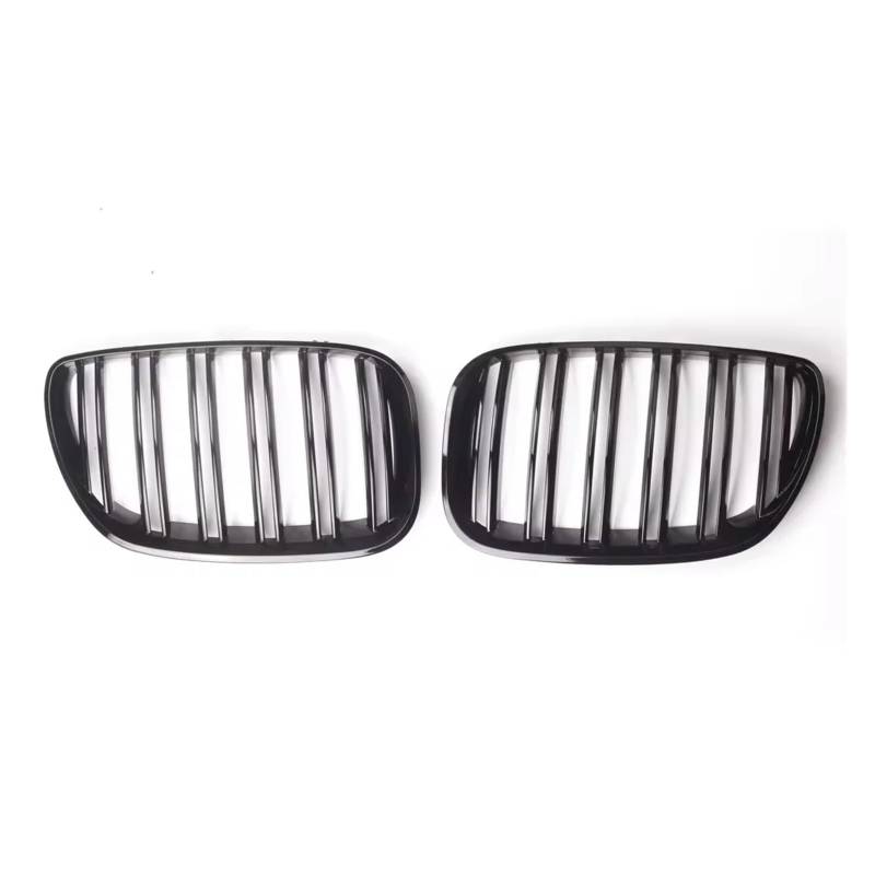 Frontgrill Für SUV X5 E53 2004 2005 2006 Sport 4D LCI Glanz Schwarz Doppel Linie Stil Racing Front Oberen Gitter Grill Racing Zubehör Front Kühlergrille von SAIBOL