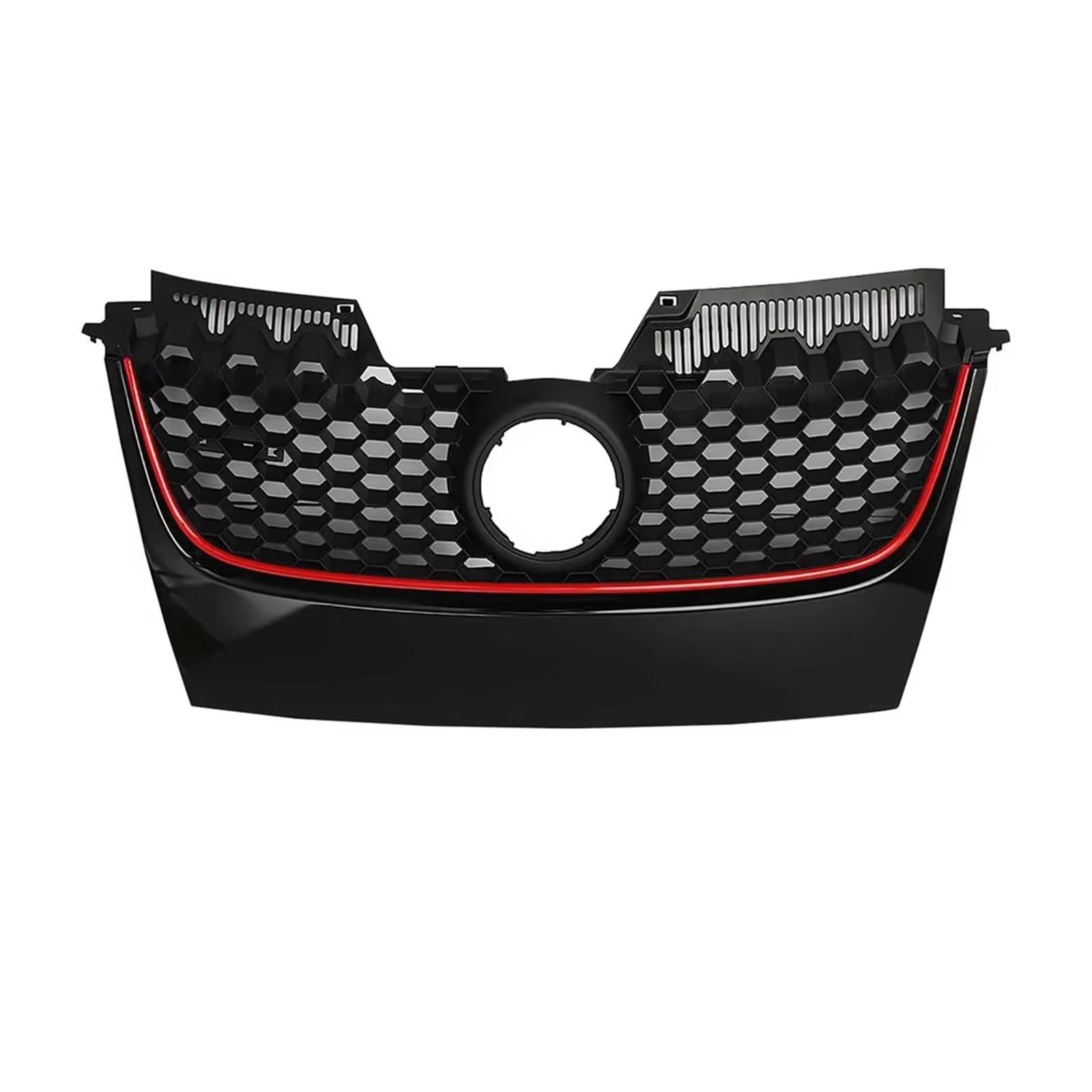 Frontgrill Für VW Für Golf 5 MK5 Für Jetta Für GTI 2006 2007 2008 2009 Auto Vorderen Stoßfänger Mitte Oberen Kühlergrill Waben Hex Mesh Grills Front Kühlergrille von SAIBOL