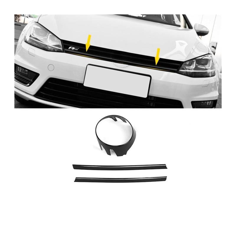 Frontgrill Glänzend Schwarzer Kühlergrillstreifen Für VW Für Golf 7 R-Leitung 7.5 MK7 Stoßstange Grillverkleidung Dekoratives Kühlergrillzubehör Front Kühlergrille(7r Cover Grille) von SAIBOL