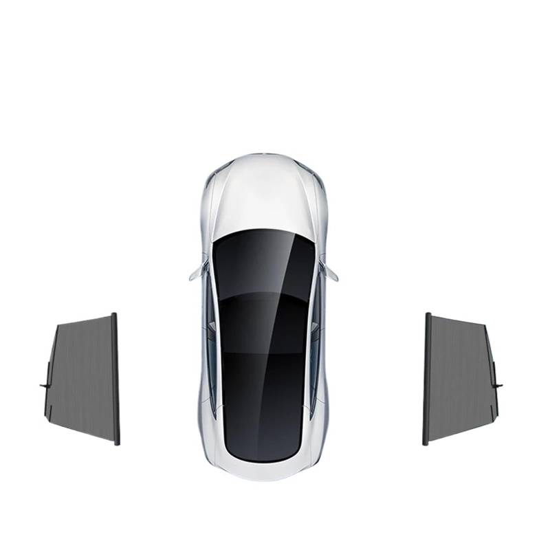 Sonnenschutz Auto Für Tesla Für Modell 3 YXS Auto Seitenfenster Sonnenblende Hebefenster Sonnenschutz Visier Windschutzscheibenschutz Sonnenblende(2Pcs- A Back) von SAIBOL