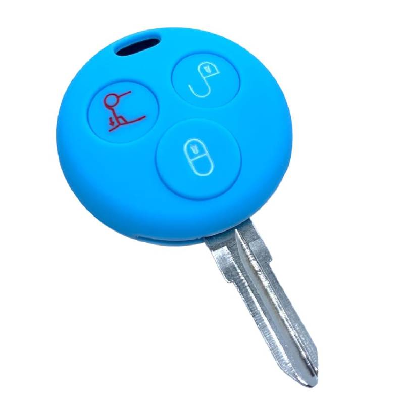 SALPIE Schutzhülle aus Silikon für Smart 450 3 Knöpfe, Silikonhülle, Schutzhülle aus Silikon, Car Key Cover Smart 450 (grün2) von SALPIE