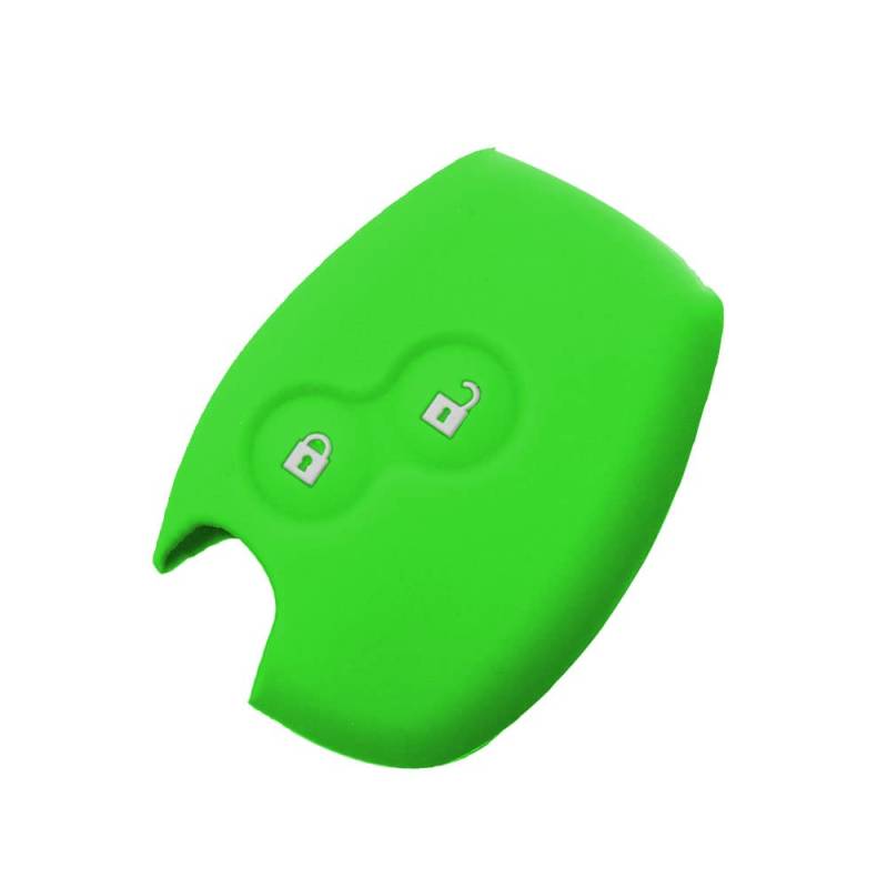 SALPIE Silikonhülle für Autoschlüssel Schlüssel Fernbedienung für 2 Tasten Renault Dacia Logan Sandero Duster Express Clio Twingo Modus Kangoo (Verde Fluo, Cover Silicone) von SALPIE