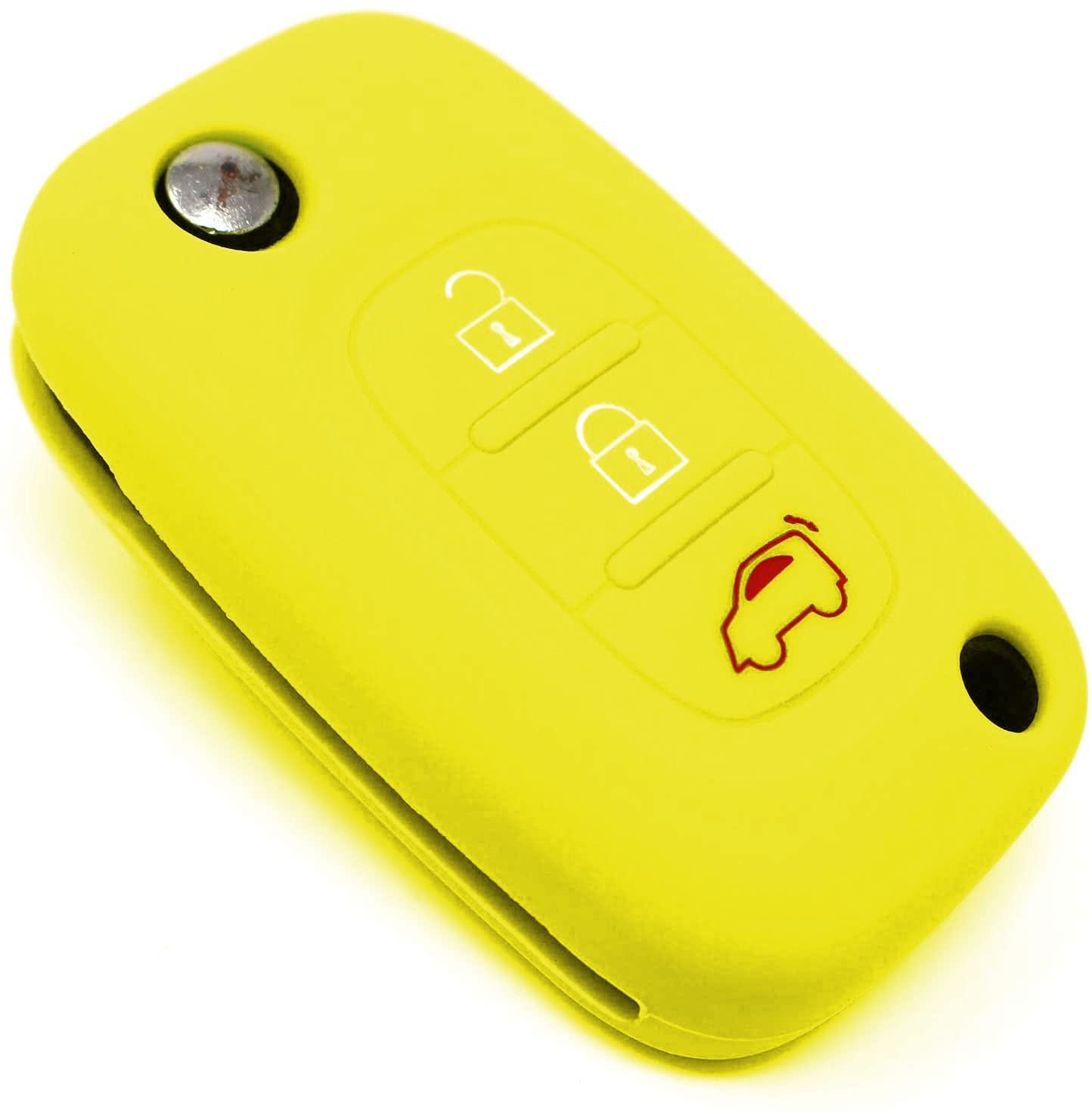 SALPIE Silikonhülle für Smart 451 453 3 Flip Buttons, Autoschlüsselhülle Smart 451 453 Flip Key (Giallo, Smart 453) von SALPIE