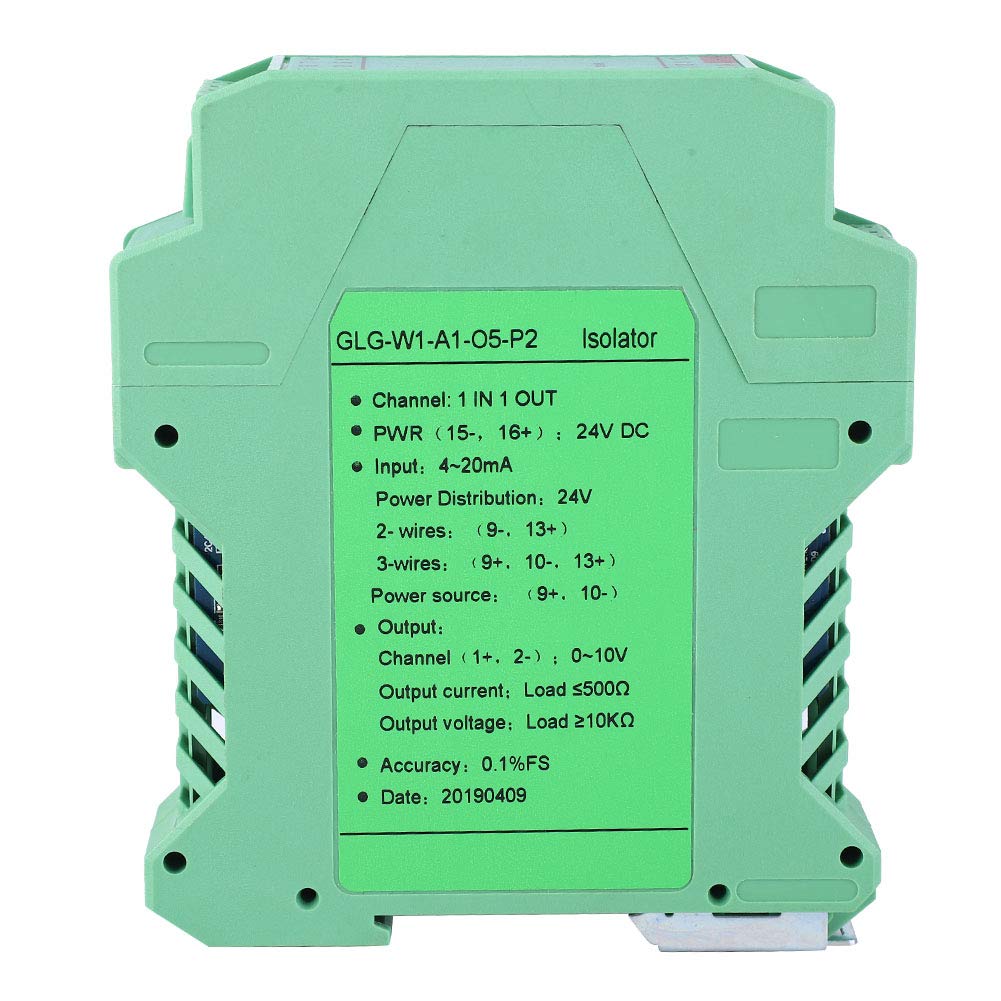 DC 24V DC Signalsensor Stromspannungssender Stromsignalisolator 4-20mA PLC Detect Signal Conditioner (1 In und 1 Out, 1 In 2 Out)(1 in 1 out, 4-20mA to 0-10V) von SALUTUYA