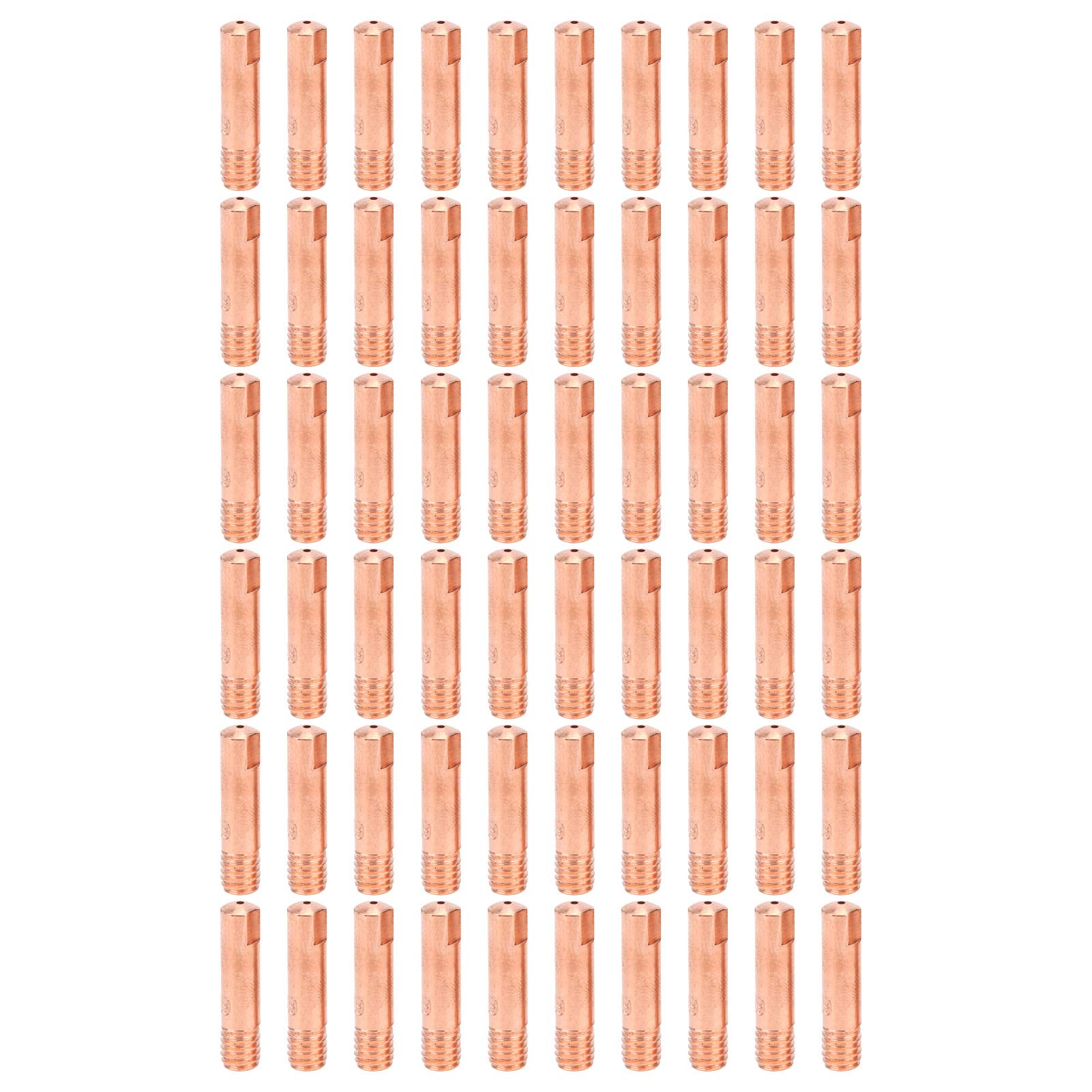 MIG Mag Schweissgerät Schweißdüsen 0,9mm Schweiß Kontaktspitzen, Stromdüse 60Stk Kupfer Kontaktspitze für 15AK MIG/MAG Schweißbrenner Zubehör Verschleißteile von SALUTUYA