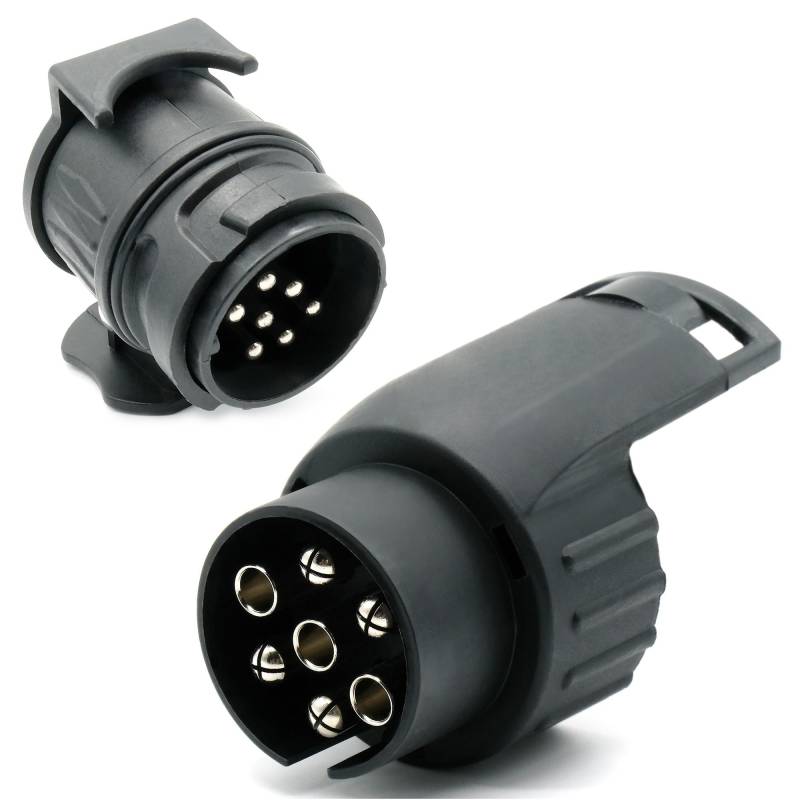 Kurzadapter Set 13 pol auf 7 pol + 7 auf 13 pol PKW Anhänger Adapter 12V AHK KFZ von SAMETRUCK