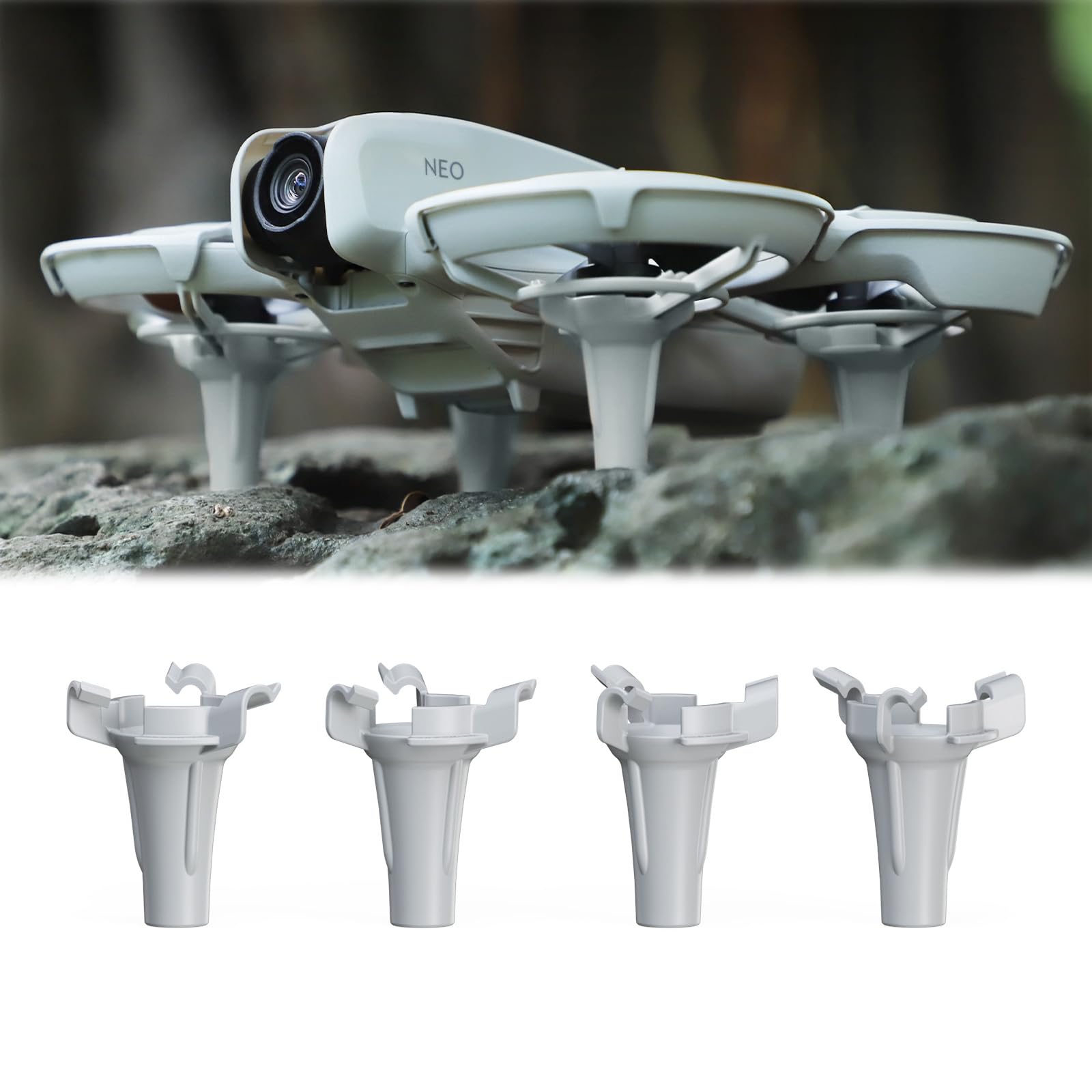 Landegestell für DJI NEO, Landefüße um 10mm, Höhe Extender Protector Guard Zubehör, Landebeine Verlängerungen (Grau) von SAMTN