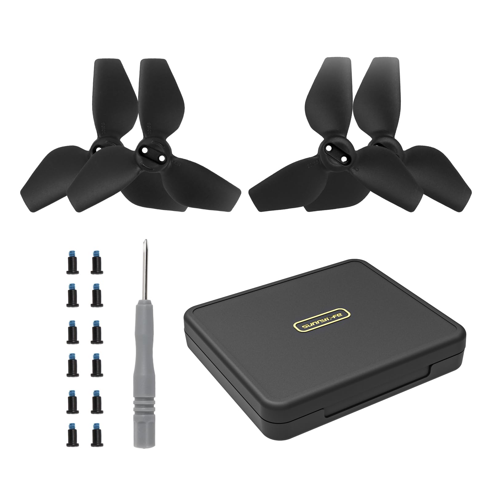 Propeller-Aufbewahrungskoffer für DJI NEO, Propeller-Requisitenbox + bunte Propeller (schwarz+Aufbewahrungsbox) von SAMTN