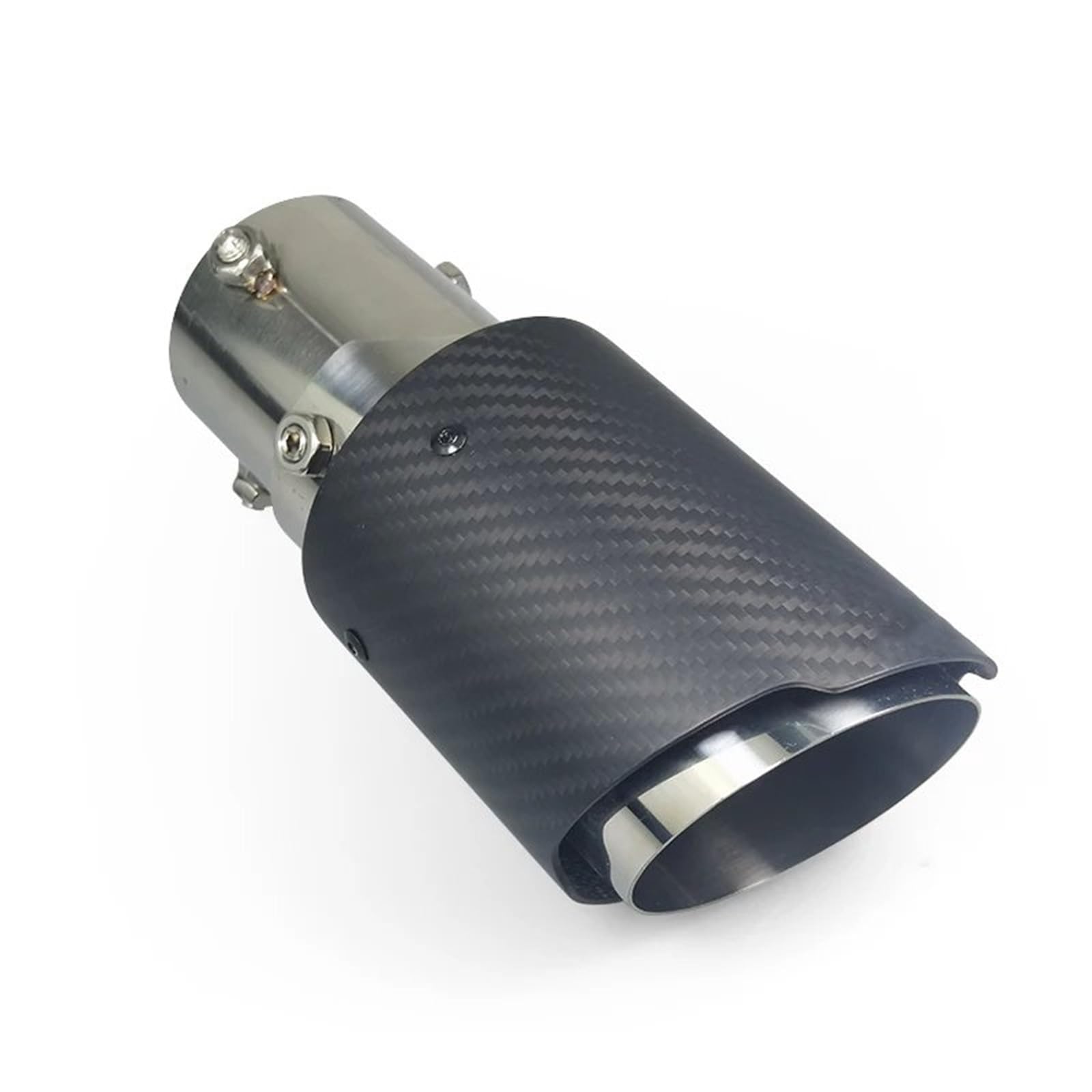 Auto Auspuffrohr Auto Universal Winkel Einstellbar Matte Carbon Fiber Auspuff Spitze Gerade Carbon Fiber Schalldämpfer Spitze Auto Auspuff Endrohr von SAMWDK