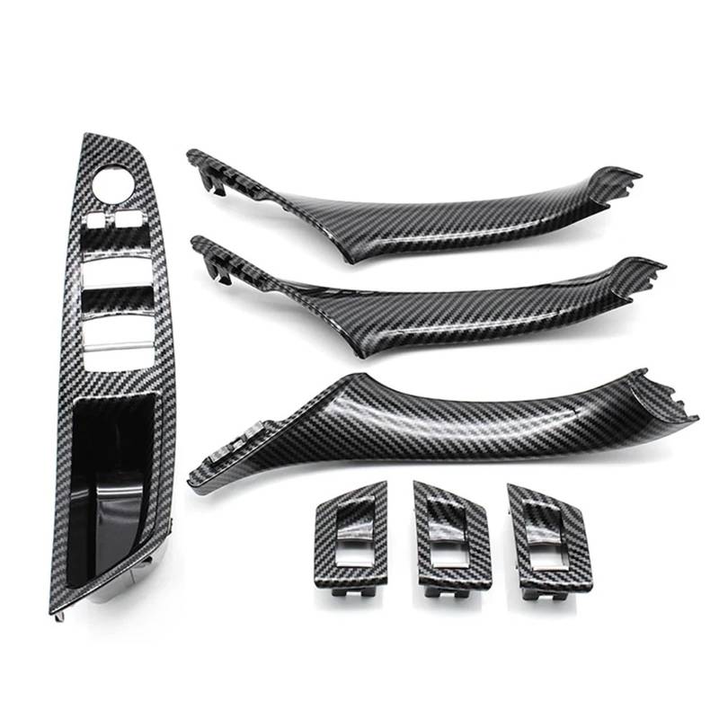 Türgriff Innentür Auto Für 5 Series F10 F11 520 523 525 528 530 535 2010-2017 LHD Schwarz Carbon Faser Auto Armlehne Schalter Panel Tür Pull Griff Abdeckung Trim Innentürgriff des Autos von SAMWDK