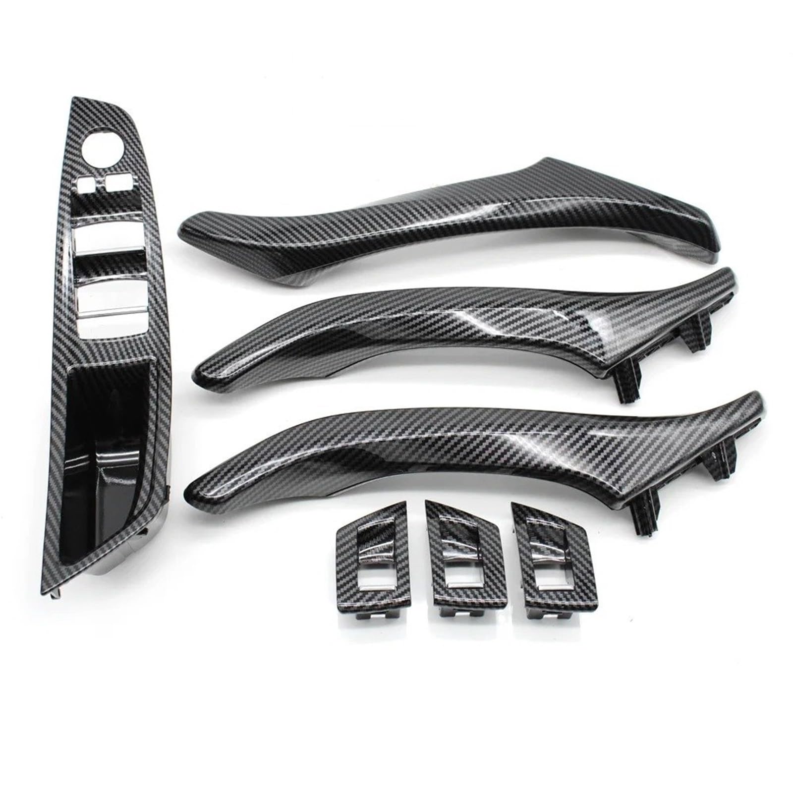 Türgriff Innentür Auto Für 5 Series F10 F11 520i 523i 525i 528i 530i 535i 2010-2017 LHD RHD Carbon Faser Auto Innen Tür Griff Pull 7PCS Set Innentürgriff des Autos von SAMWDK