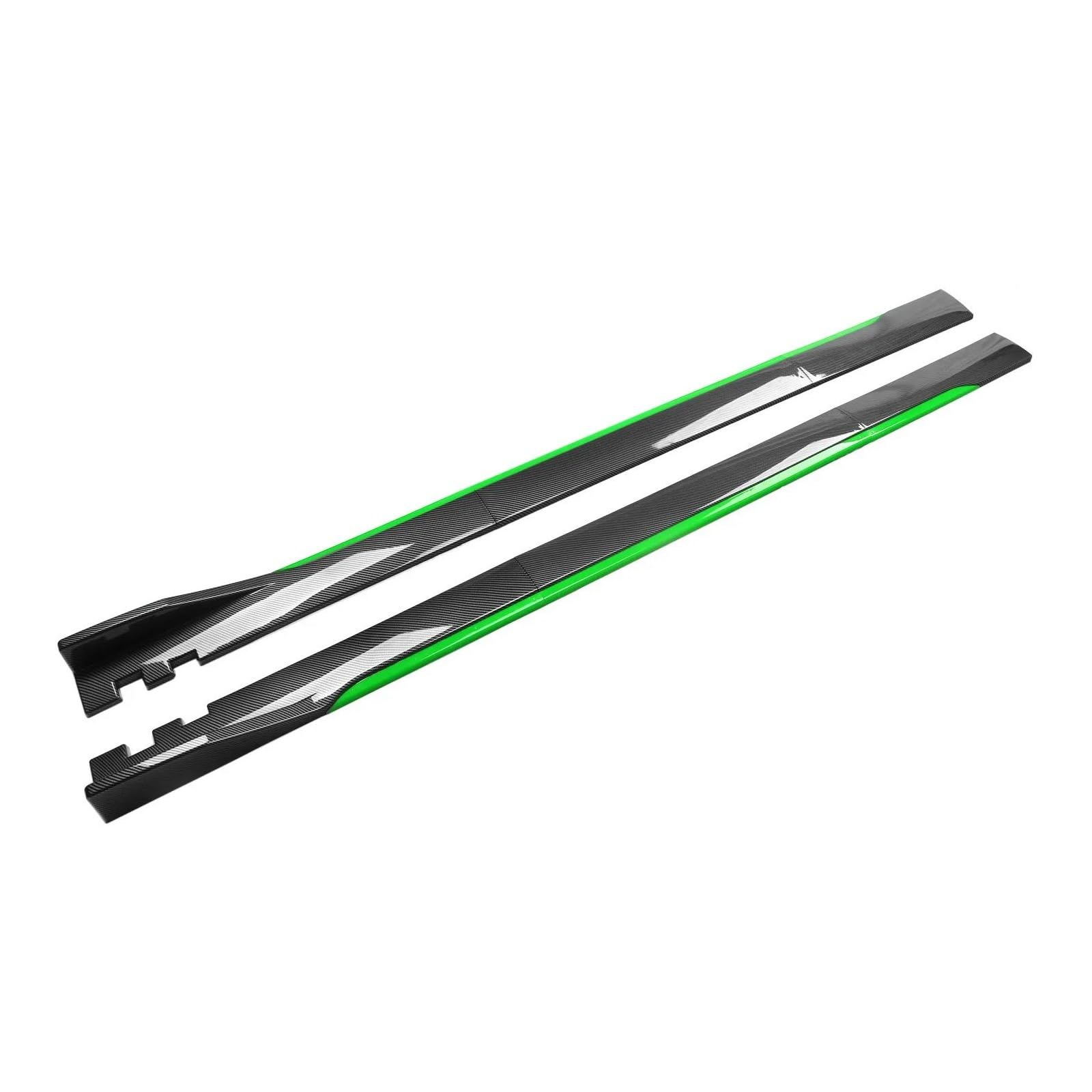 Auto Seitenschürze 1 Paar 2M/2.2M Für Universal Seitenschwellerverlängerung Seitensplitter Lip Rocker Plate Lippenseparator Stoßstange Auto Seitenschweller(Green Carbon 2M) von SANCAK