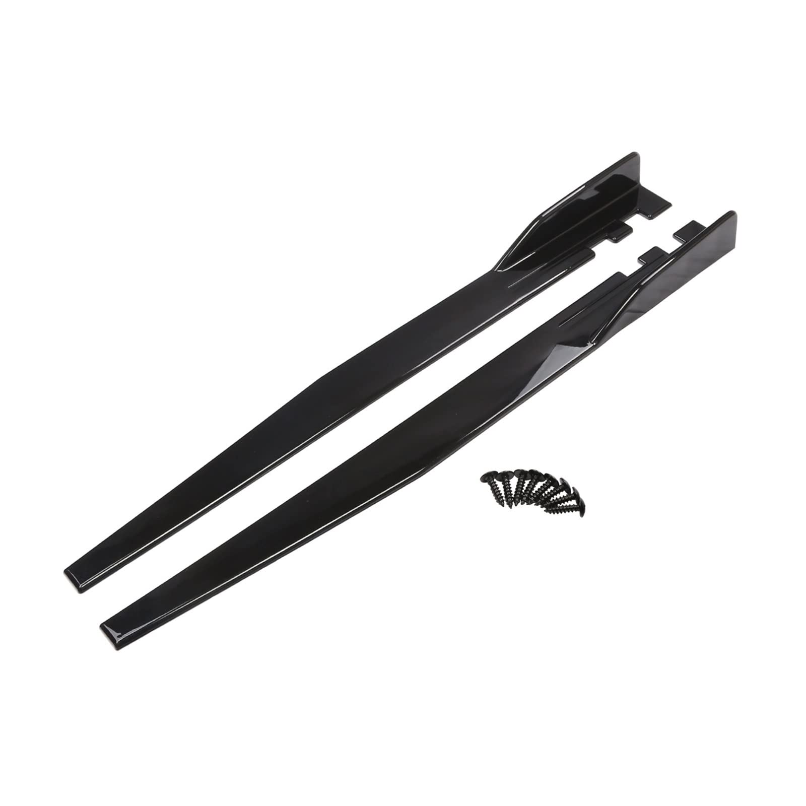 Auto Seitenschürze 117,5 cm Auto Seite Rock Spoiler Rocker Splitter Canard PP Universal Auto Körper Außen Protevtive Verlängerung Dekoration Für Auto Seitenschweller(Gloss Black) von SANCAK