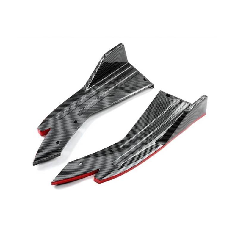 Auto Seitenschürze 2PCS Universal Carbon Fiber Auto Hintere Stoßstange Lip Winglets Seite Rock Splitter Spoiler Flügel Trim Auto Dekorative Pretective Auto Seitenschweller(Carbon Fiber Red) von SANCAK