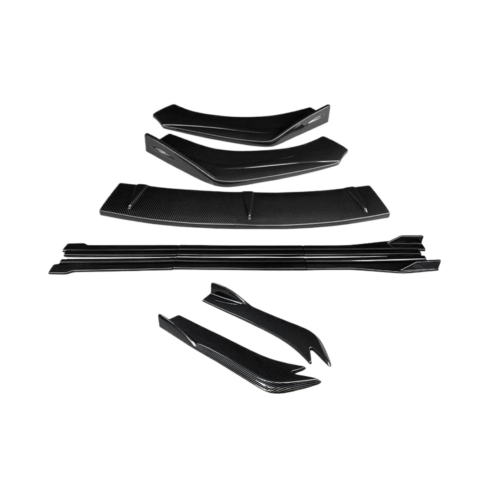 Auto Seitenschürze Auto Front Stoßstange Splitter Lip Body Kit Spoiler Seite Röcke Extensions Hinten Wrap Winkel ABS Für A7 2015 2016 2017 2018 Auto Seitenschweller(Kohlefaser-Optik) von SANCAK