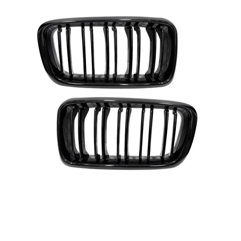 Frontgrill 1 Paar Auto-Renngitter, Glänzend Schwarz, Front-Nieren-Sportgitter, Einzellamellen-Grill, Zubehör Für 7er E38 1994-2001 Kühler(Dual Slat) von SANCAK