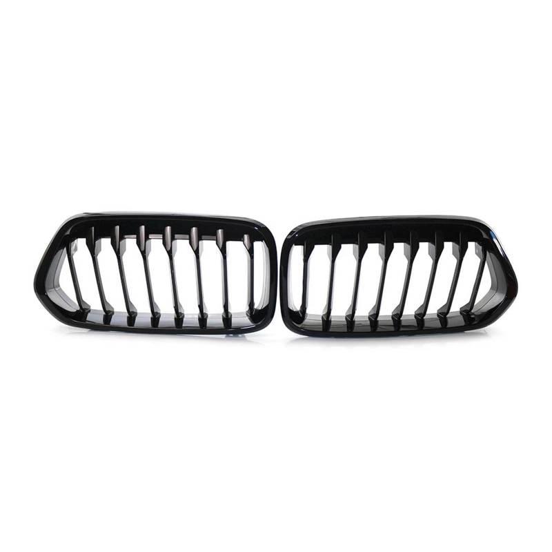 Frontgrill 1 Paar Auto Vorderen Stoßfänger Kühlergrill Niere Grill Einzelne Lamelle Für X2 Serie F39 2018 2019 2020 2021 ABS Kunststoff Glänzend Schwarz Kühler von SANCAK