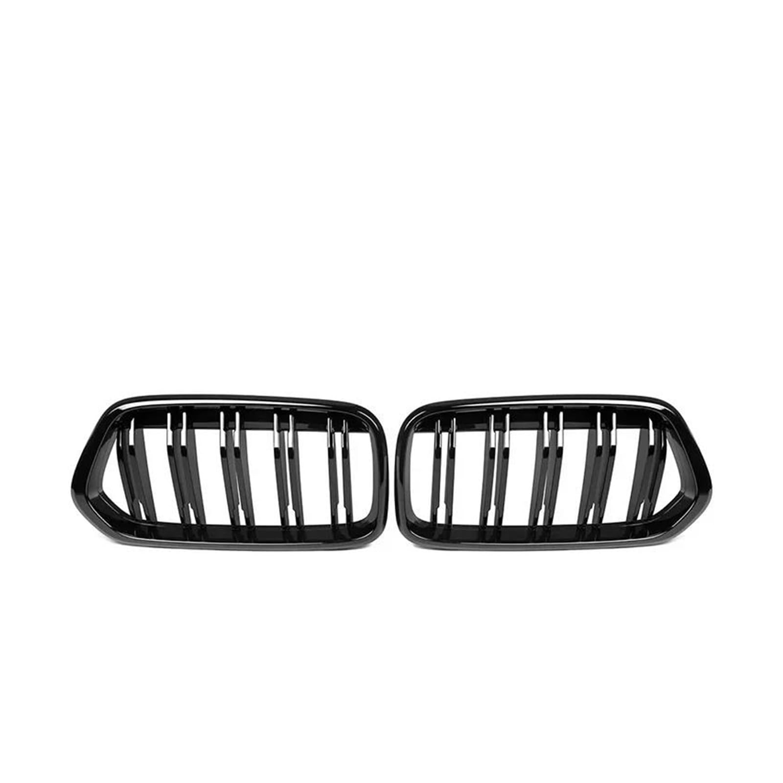 Frontgrill 2 Stücke Für X2 Serie F39 2018-2023 Piano Black Racing Grills Auto Zubehör Auto Vorderen Stoßfänger Nierengitter Kühler(Dual Gloss Black) von SANCAK