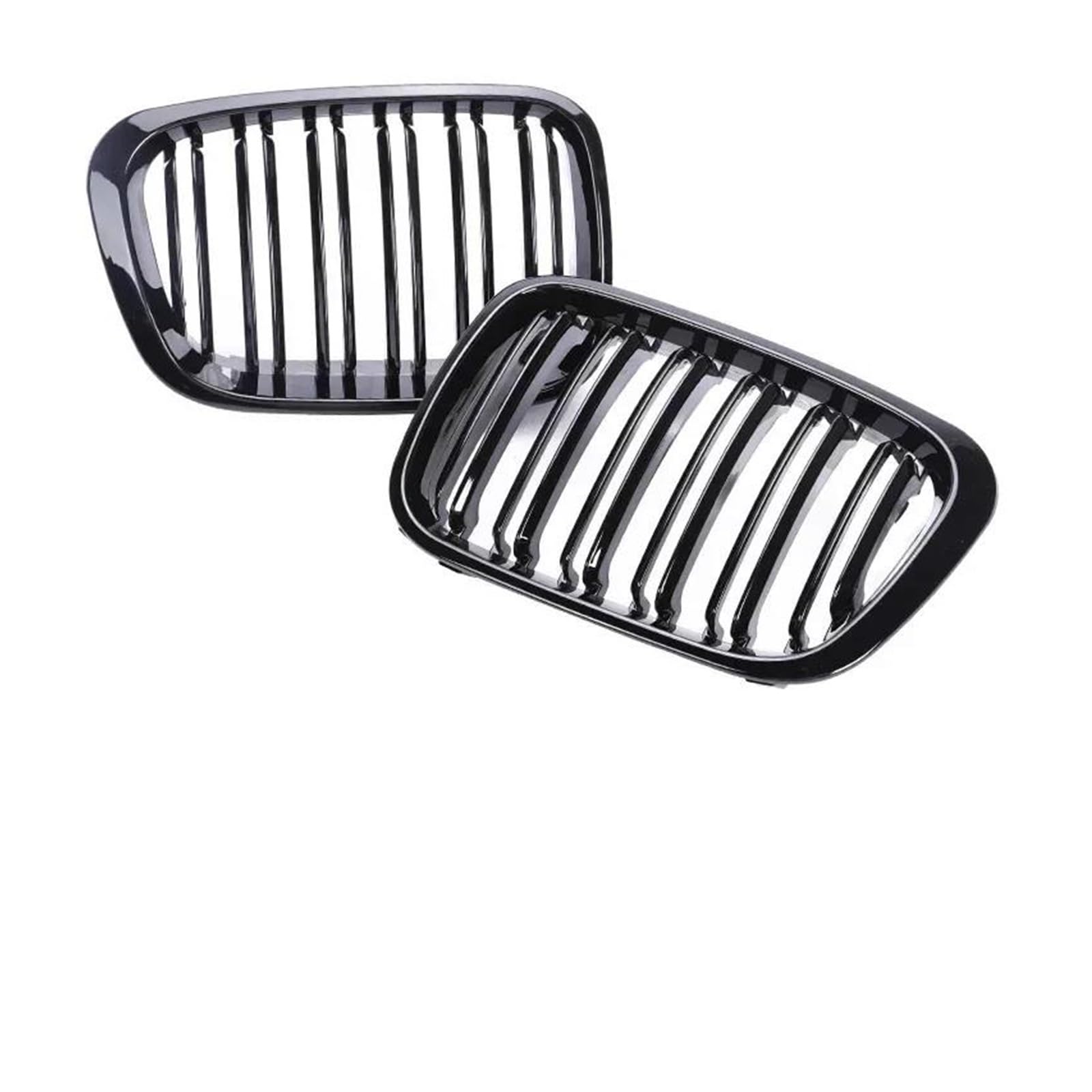 Frontgrill Auto Front Niere Grill Glanz Schwarz Einzel Doppel Lamellen Racing Grille Zubehör Für 3-Serie E46 1998-2001 2/4 Tür Kühler(4 Dual Gloss Black) von SANCAK