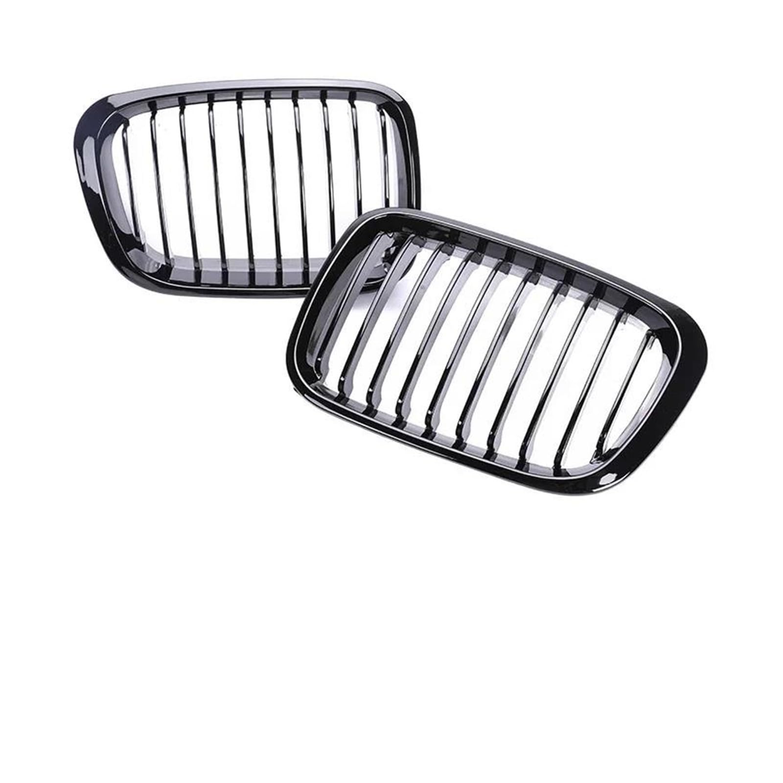 Frontgrill Auto Front Niere Grill Glanz Schwarz Einzel Doppel Lamellen Racing Grille Zubehör Für 3-Serie E46 1998-2001 2/4 Tür Kühler(4 Single Gloss Black) von SANCAK