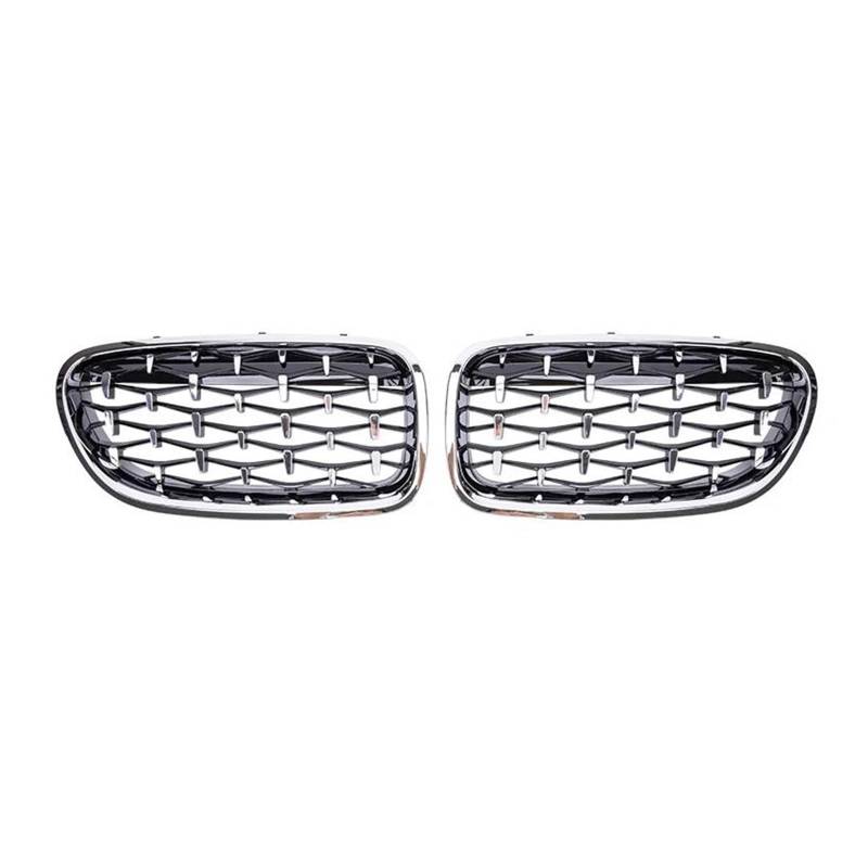 Frontgrill Auto Front Niere Stoßstange Grill Für 5 Series F10 F11 F18 520 523 525 530i M5 2010-2017 Gitter Diamant Stil Racing Grille Kühler(All Silver) von SANCAK