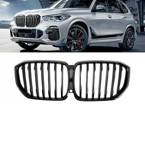 Frontgrill Auto Front Nieren Grills Kühlergrill Glanz Schwarz Silber Diamant Sport Stil Tuning Für X5 G05 2019 2020 2021 2022 2023 Kühler(Gloss Black I) von SANCAK