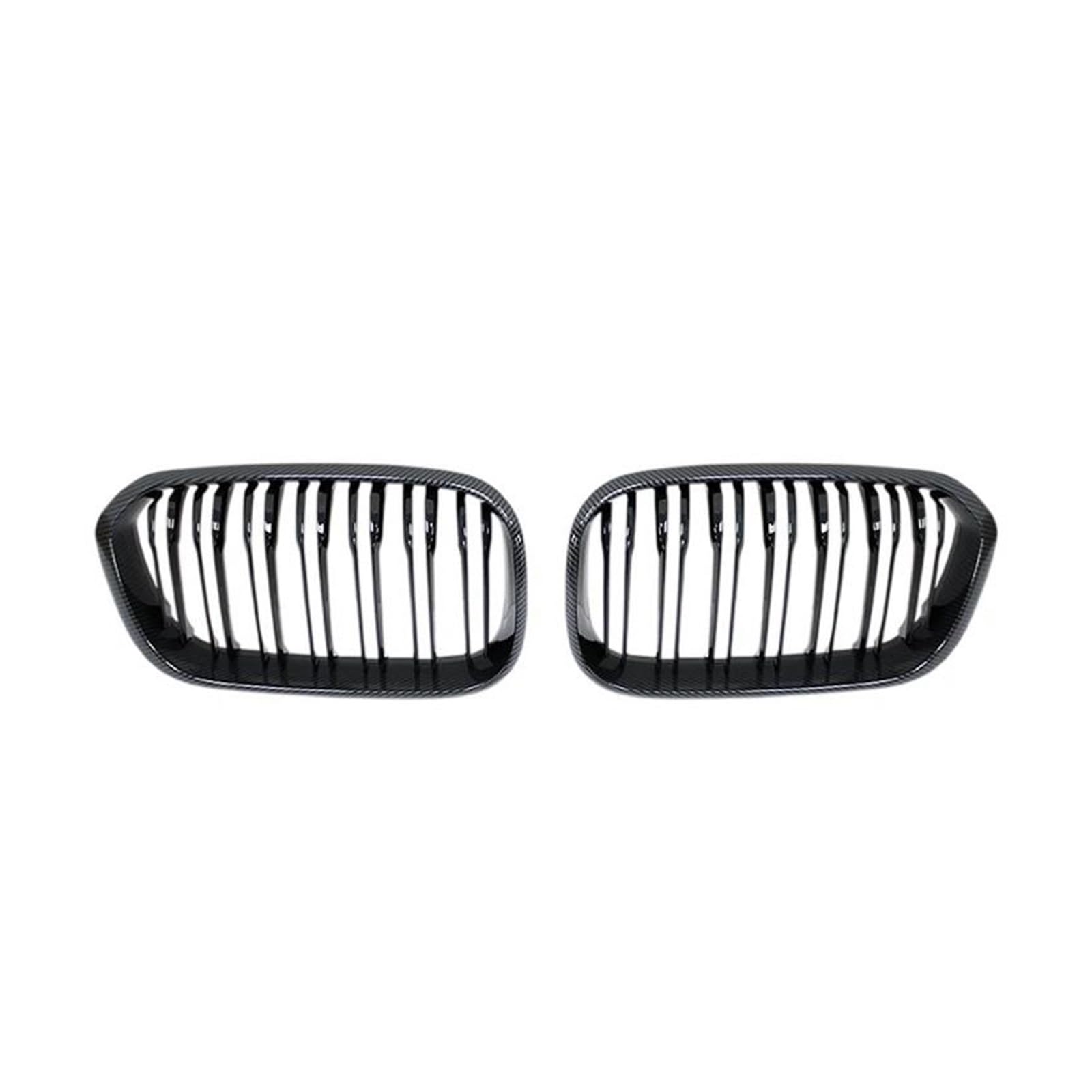 Frontgrill Auto Front Stoßstange Gitter Nieren Racing Grill Für 1 Serie F20 F21 LCI 120i 2016 2017 Doppel Lamellen Ersatz Grille Kühler(Double Line Carbon) von SANCAK