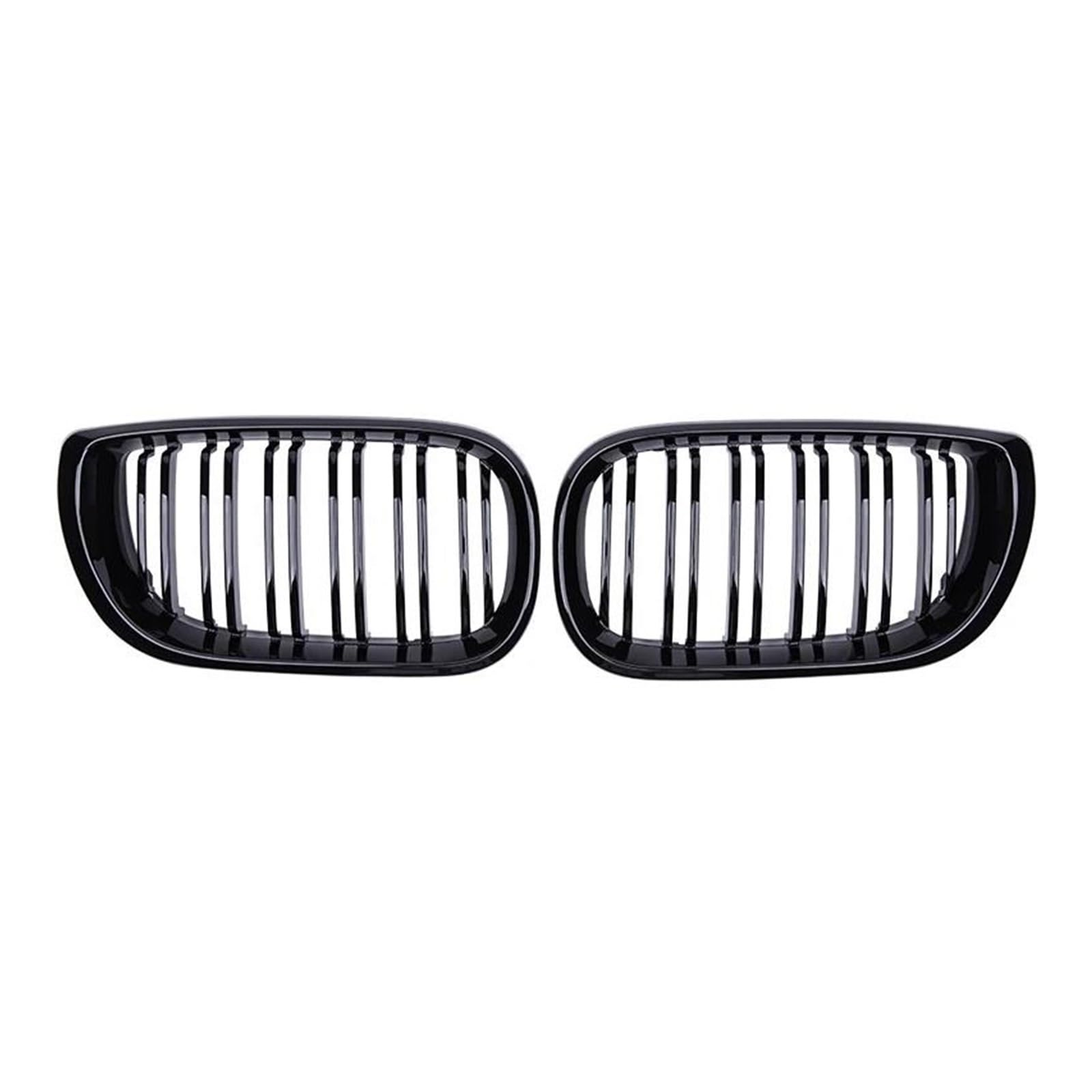 Frontgrill Auto Frontstoßstangengitter Renngrill Nieren Dual Line Grills Für 3er E46 4 Türer 2002-2005 Schwarz Glänzender Kühlergrill Kühler(Matt-schwarz) von SANCAK