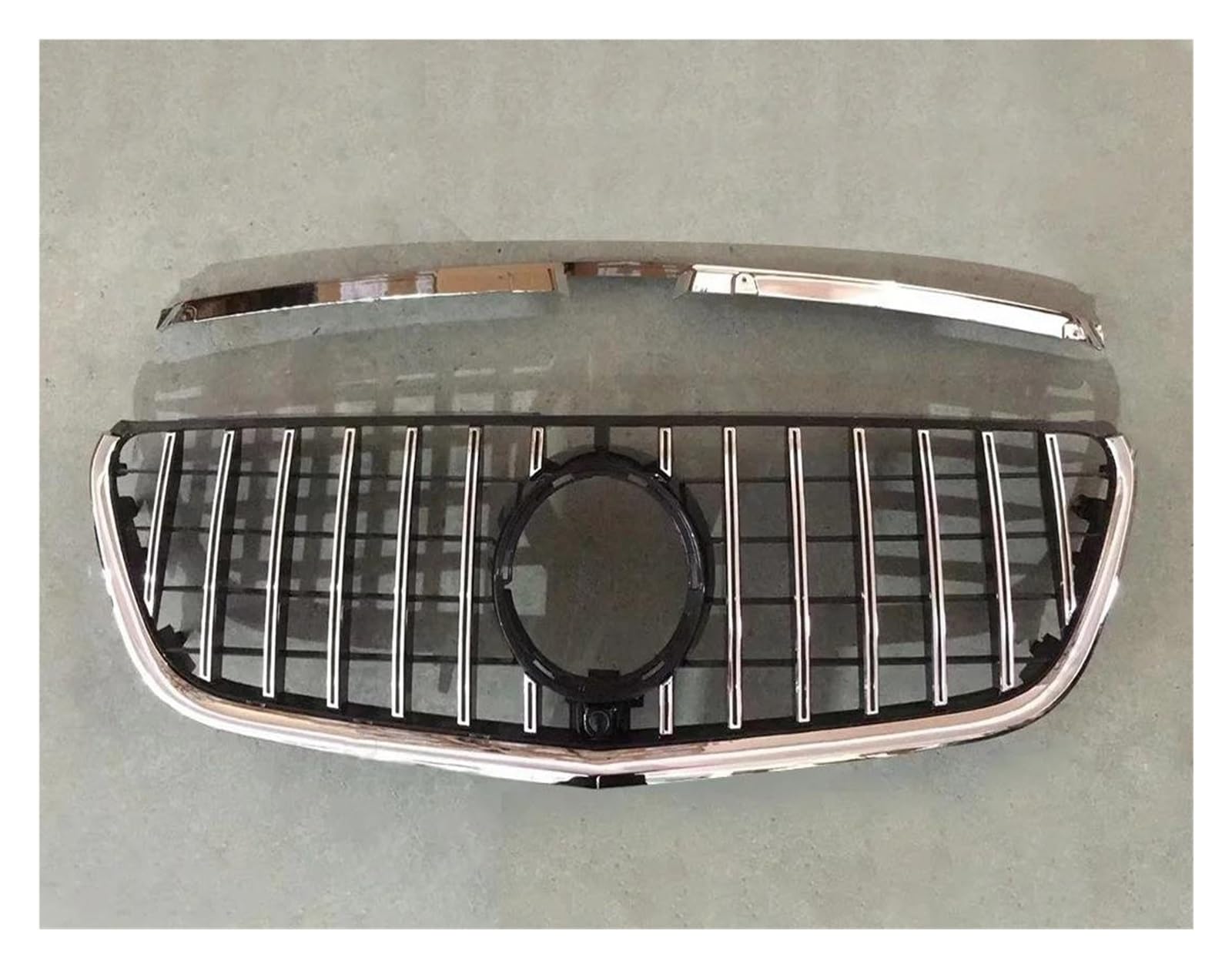 Frontgrill Diamant Für GTR Für GT Stil Front Kühlergrill Einlassgrill Für Benz Für Vito W447 2015-2023 Tuning Zubehör Mittleres Mesh Gitter Kühler(15-19 G Silvery) von SANCAK