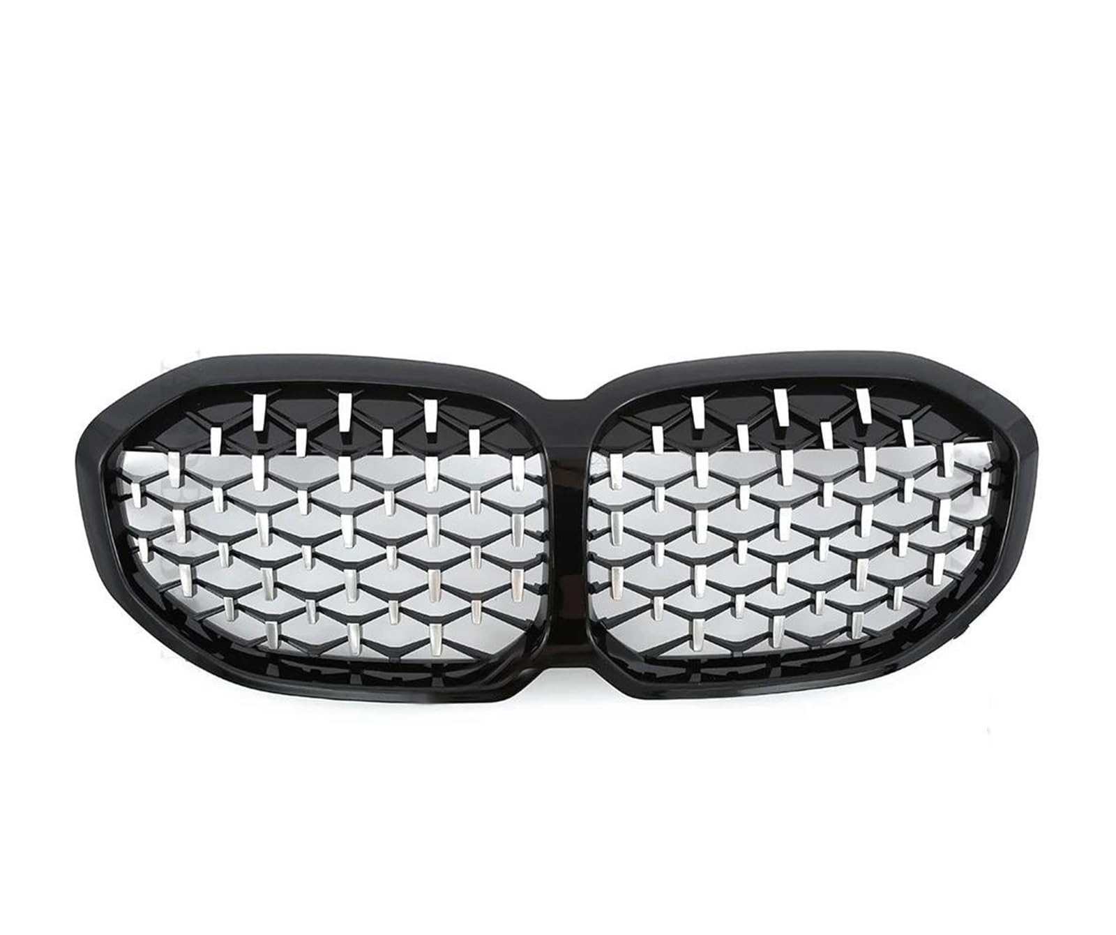 Frontgrill Für 1er F40 2019-2023 128ti M135i XDrive 118i Tuning-Zubehör Frontstoßstangeneinlass Doppellamellengitter Diamantgrill Kühler(Star Silvery) von SANCAK