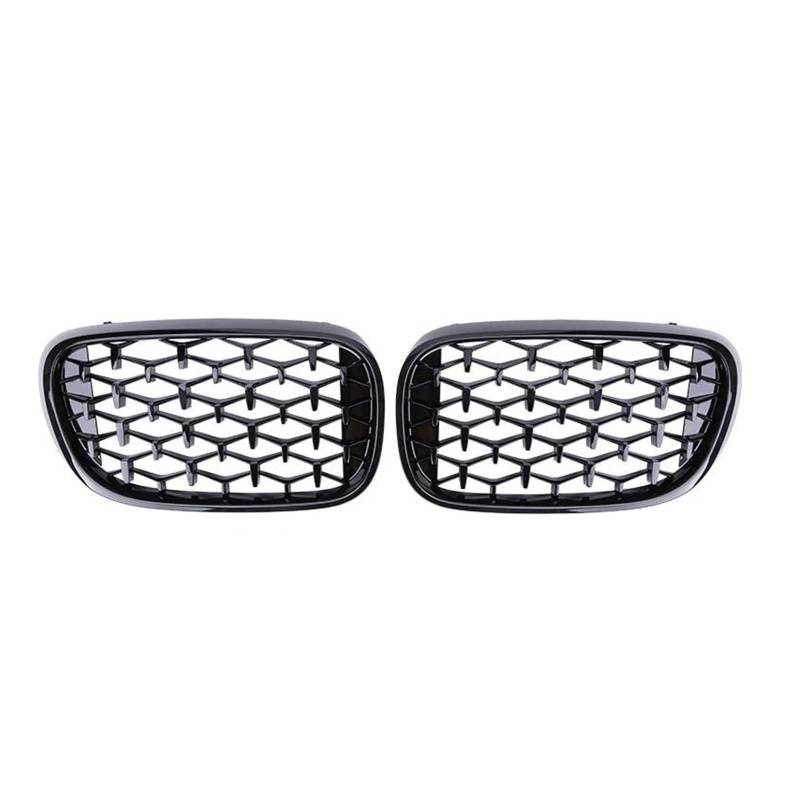 Frontgrill Für 7 Series G11 G12 730li 740li 2016-2019 Auto ABS Gitter Grill Teile Diamant Auto Vorderen Stoßfänger Nierengrill Racing Grills Kühler(Schwarz) von SANCAK