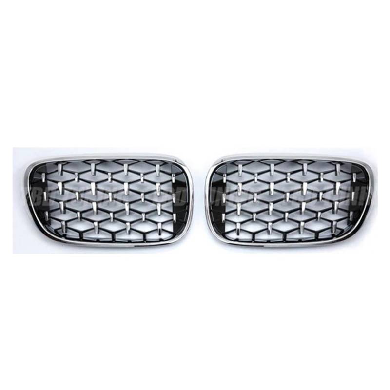 Frontgrill Für 7 Series G11 G12 730li 740li 2016-2019 Auto ABS Gitter Grill Teile Diamant Auto Vorderen Stoßfänger Nierengrill Racing Grills Kühler(Silber) von SANCAK