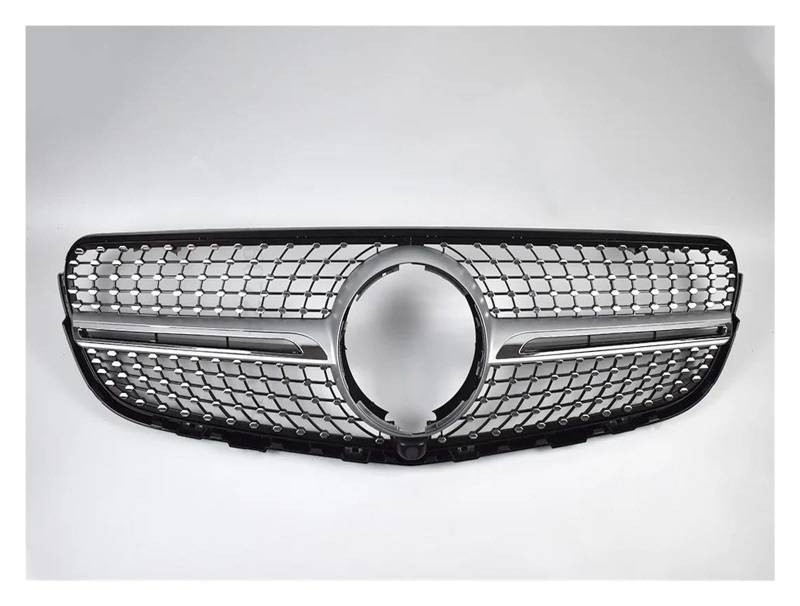 Frontgrill Für Benz Für GLC Für Coupe C253 X253 2015-2023 Mittelgitter Tuningzubehör Frontkühlergrill Einlassgitter Grillverkleidung Kühler(15-19 Diamond Silver) von SANCAK