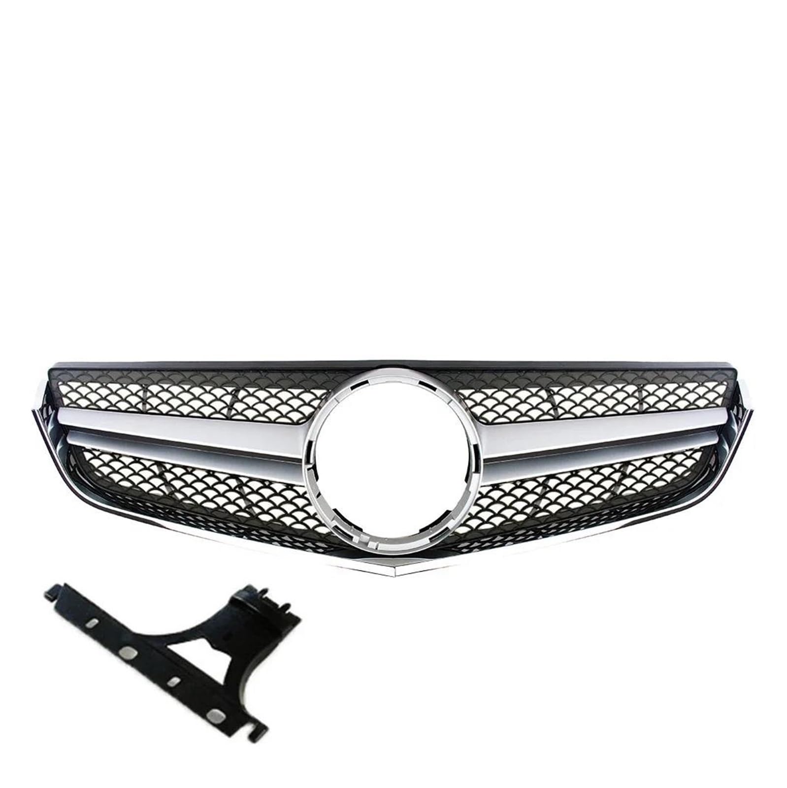 Frontgrill Für Benz W207 Für E-Coupe 2009 2010 2011 2012 2013 2014 2015 2016 Vorne Racing Facelift Gitter Oberen Haube Stoßstange Grille Kühler(D Silver 2009-2013) von SANCAK