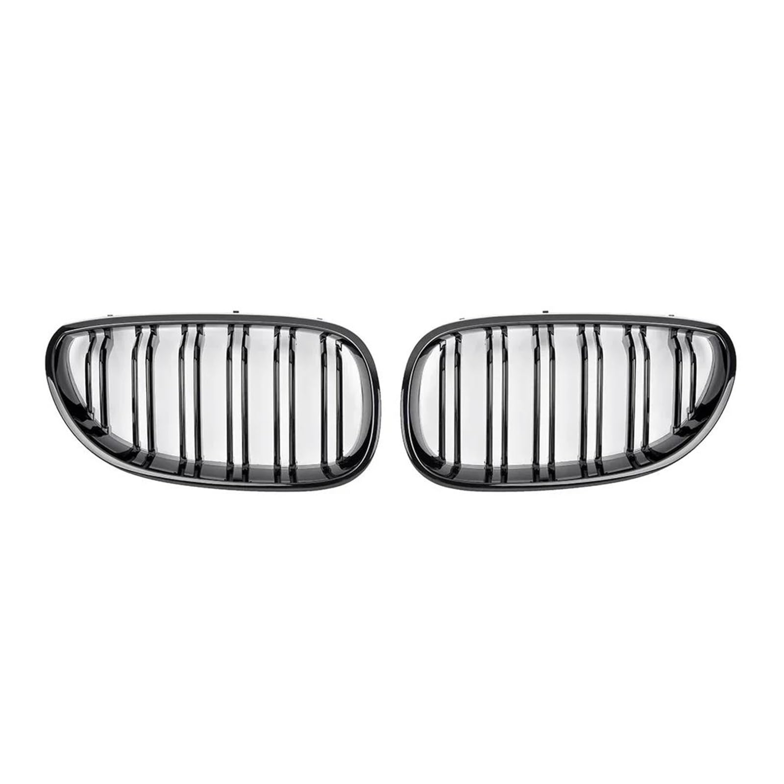 Frontgrill Für E60 E61 5er-Serie 2003–2009 Schwarz Glänzend Auto Doppellamellen M5-Stil Auto Frontstoßstangengrill Nieren-Renngrill Kühler(Glossy Black) von SANCAK