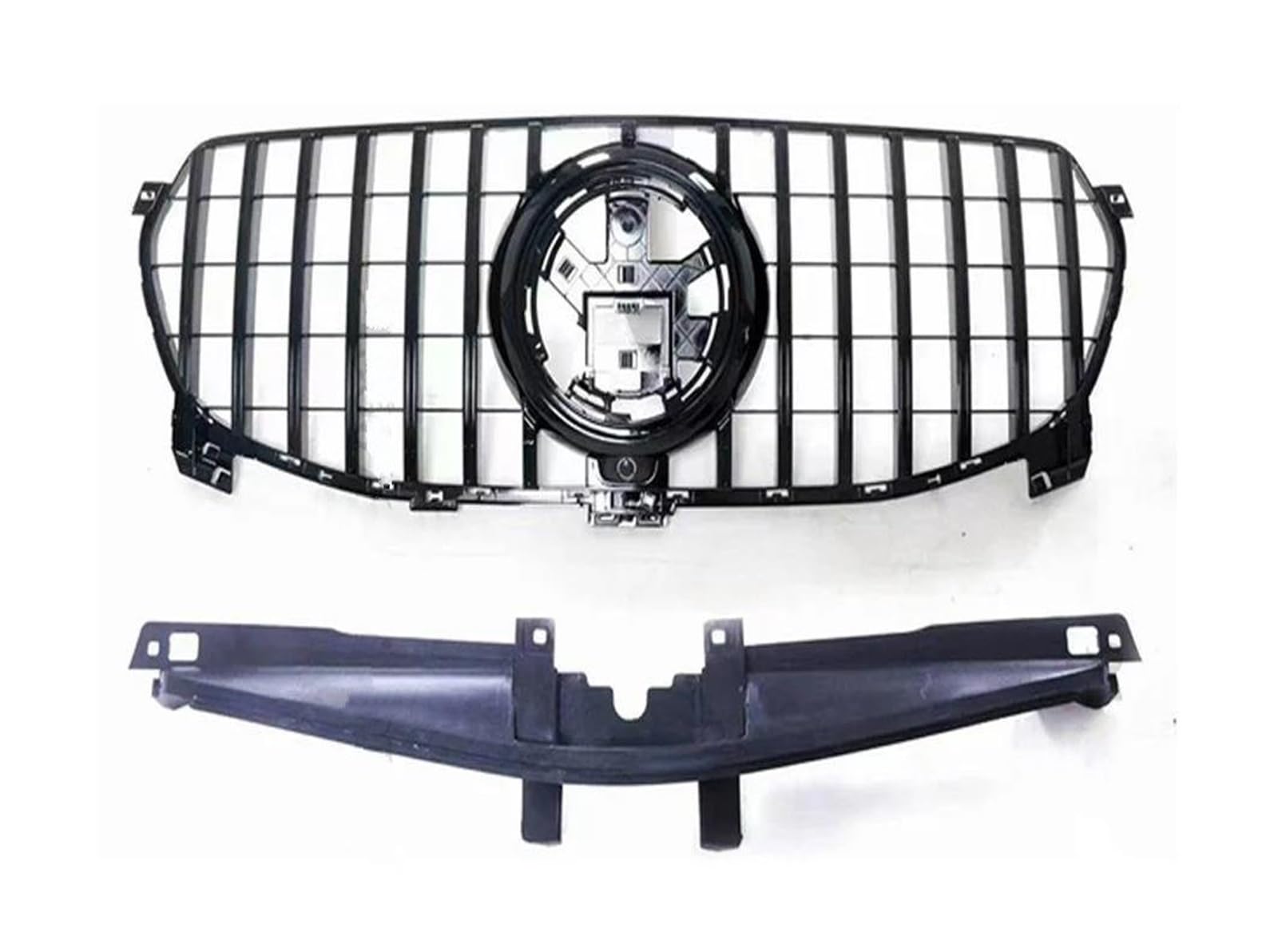 Frontgrill Für W167 Für Benz Für GLE 350 450 2020-2023 Facelift Tuning Außenteil Für Sport GT Diamond Style Fronthaubengrill Stoßstangengrill Kühler(G Black) von SANCAK