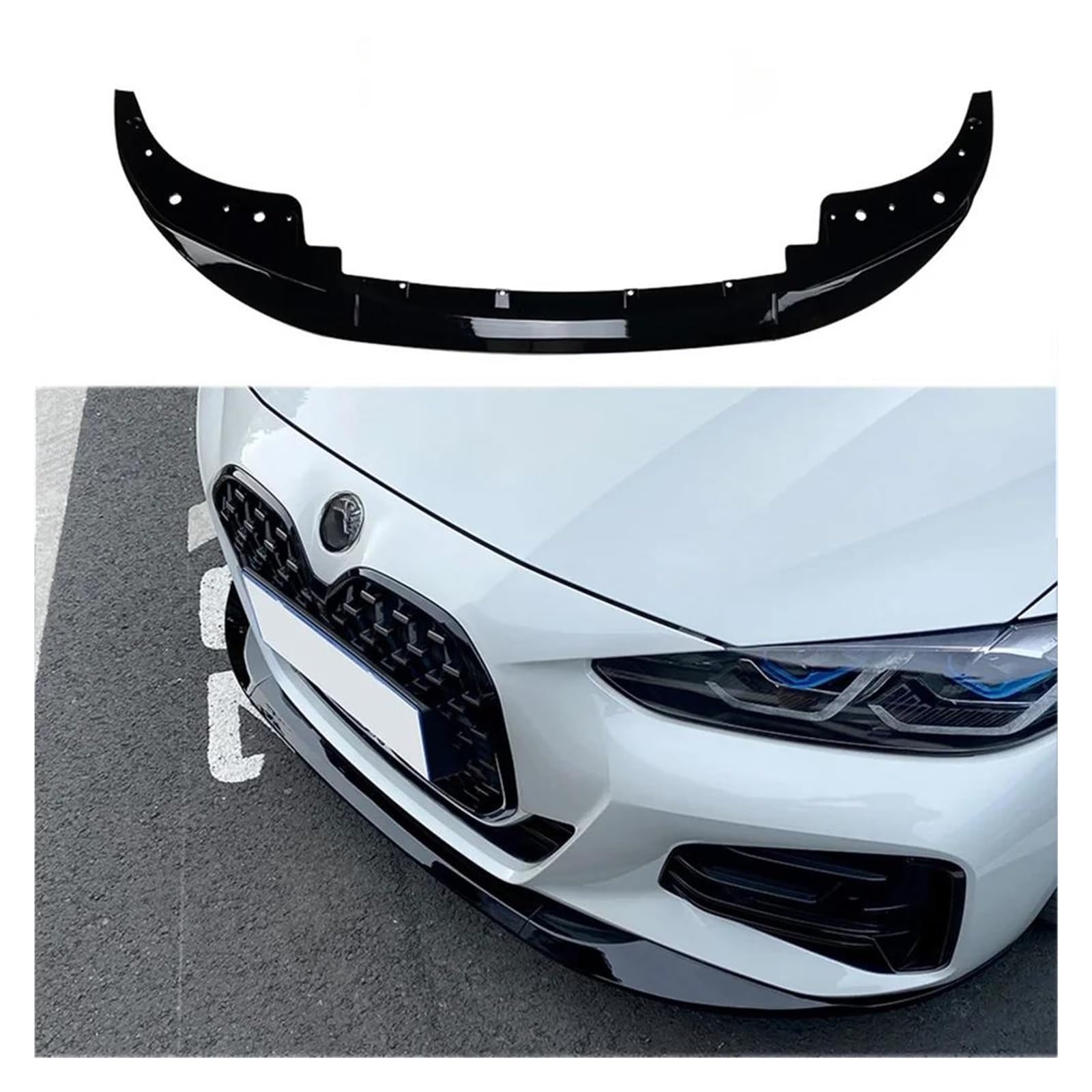 Frontlippe Für 4 Serie G24 G26 420i 430i I4 M50 Sport Gran Coupe 4 Türen G22 G23 M440i 2020-2024 Front Stoßstange Splitter Lip Diffusor Frontspoiler(B Gloss Black) von SANCAK