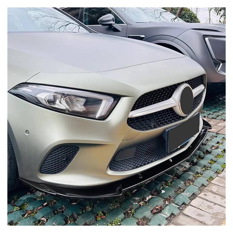 Frontlippe Für Benz A-Klasse W177 V177 Für Pre-LCI A180 A200 A220 A250 2018 2019 2020 2021 2022 Auto Stoßstange Lip Splitter Diffusor Schutz Frontspoiler(Gloss Black) von SANCAK