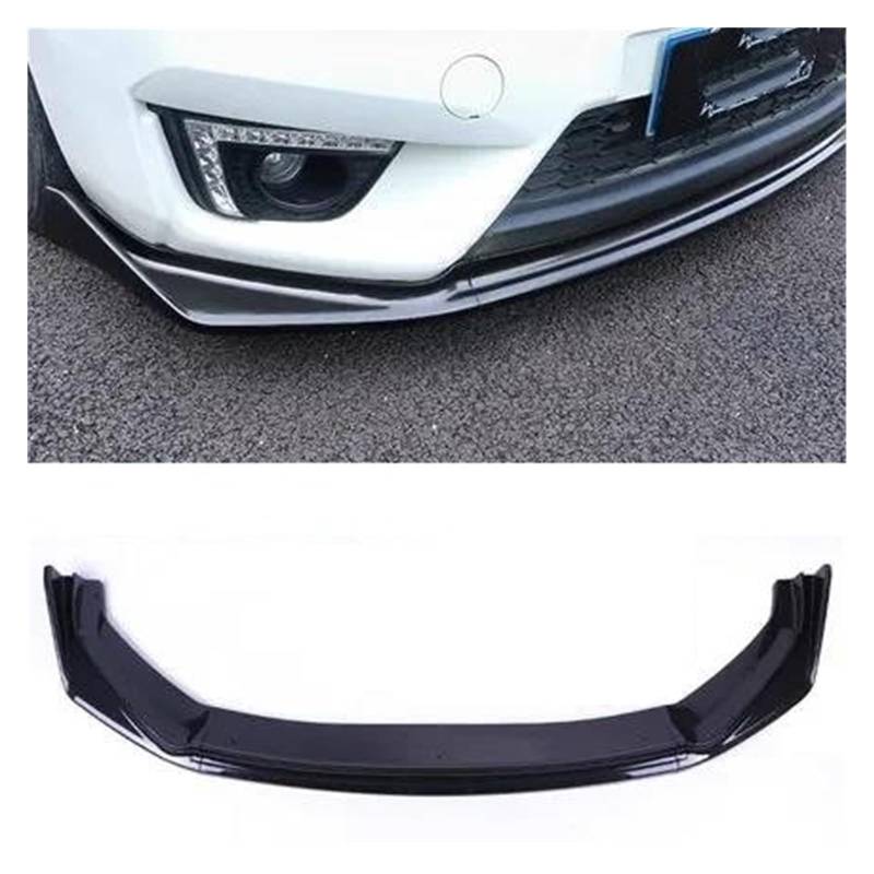 Frontlippe Für Fit Für Jazz 2014 2015 2016 2017 2018 2019 2020 Front Stoßstange Splitter Lip Diffusor Spoiler Rock Körper Kit Dekorative Streifen Schaufel Frontspoiler(14-17gloss Black) von SANCAK